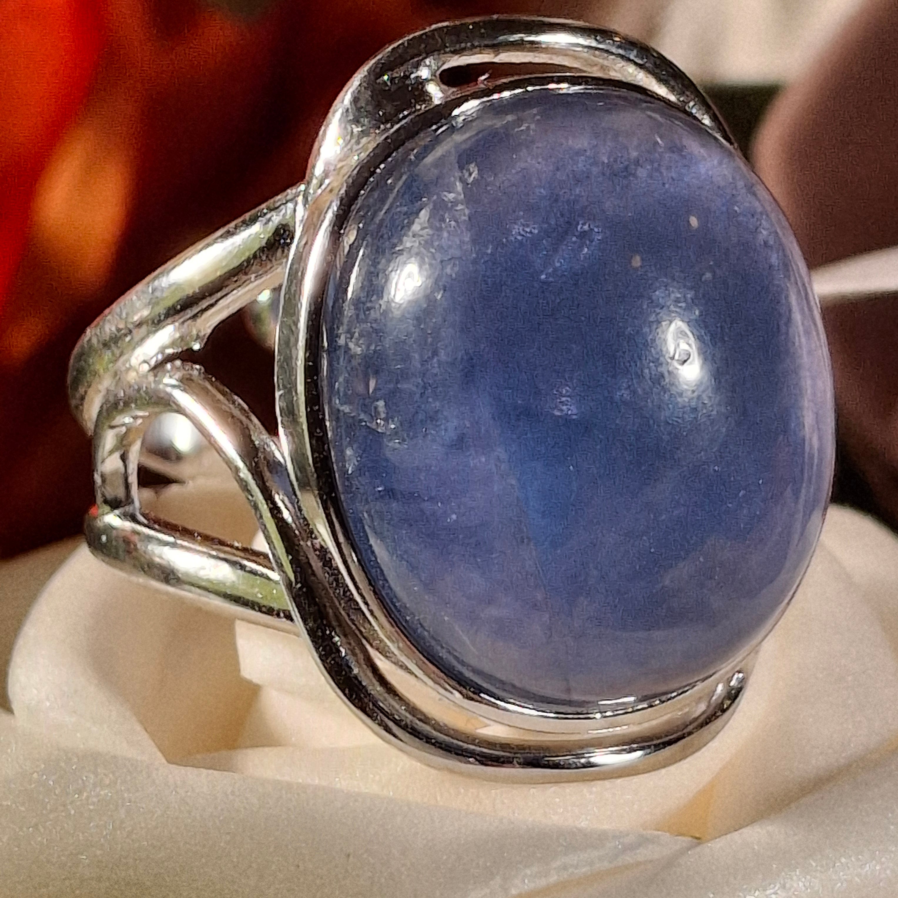 Fluorite Cuff Ring .925 Silver for Clarity and Focus