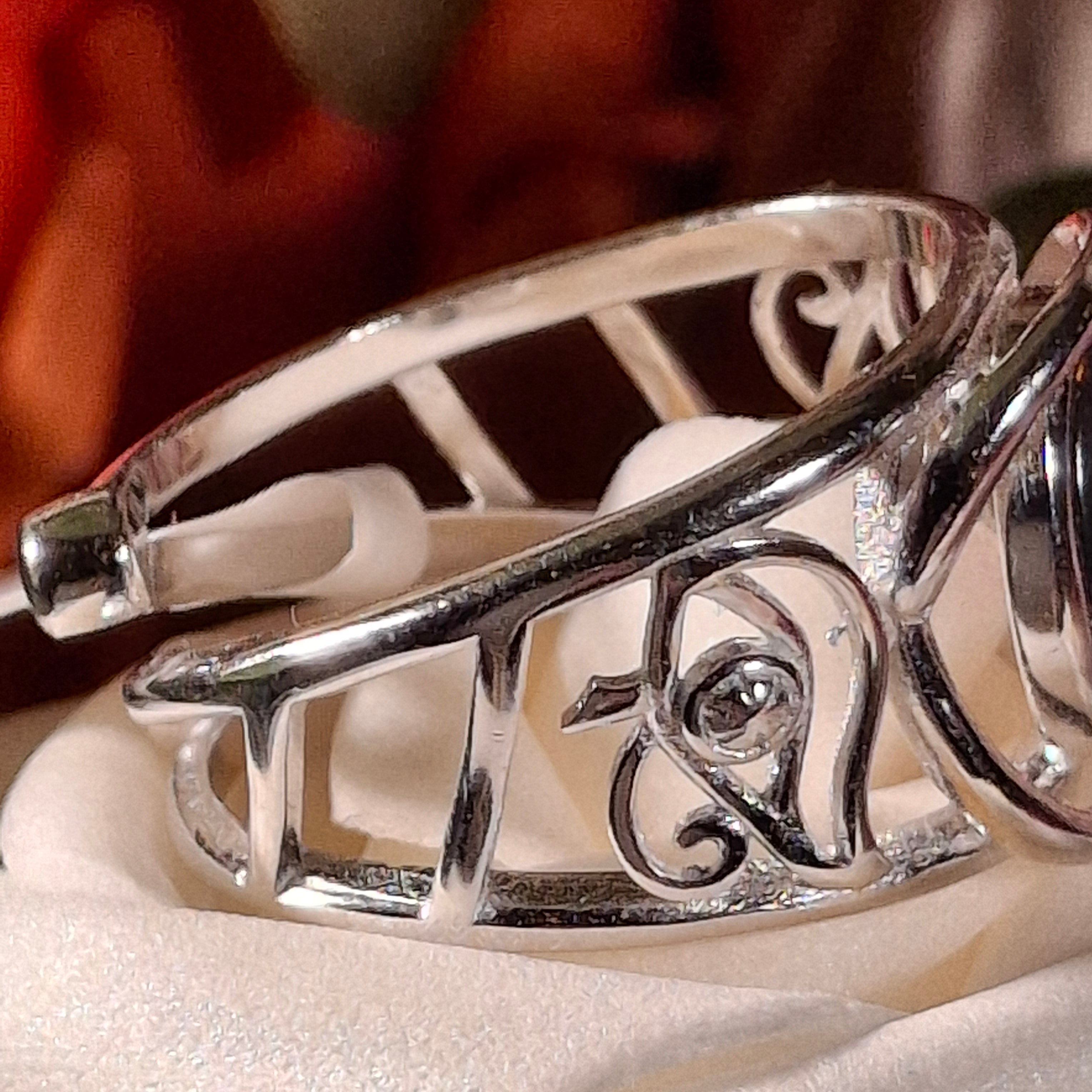 Garden Quartz Egyptian Eye Cuff Ring .925 Silver for Insight, Meditation & Shamanic Journey