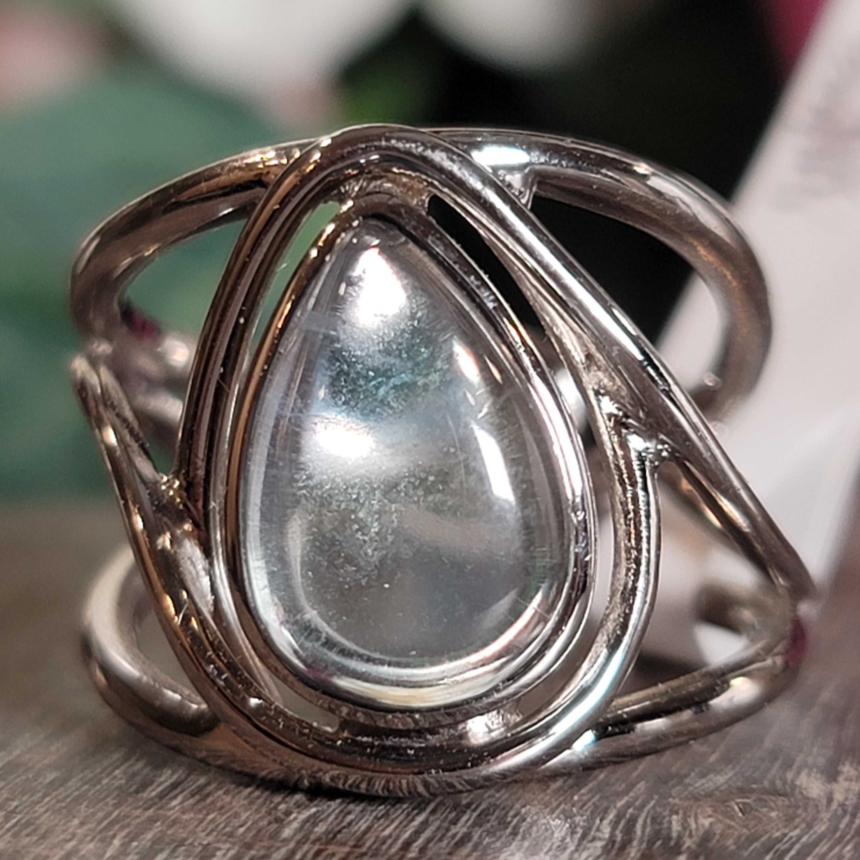 Fluorite Midi Cuff Ring .925 Silver for Clarity and Focus