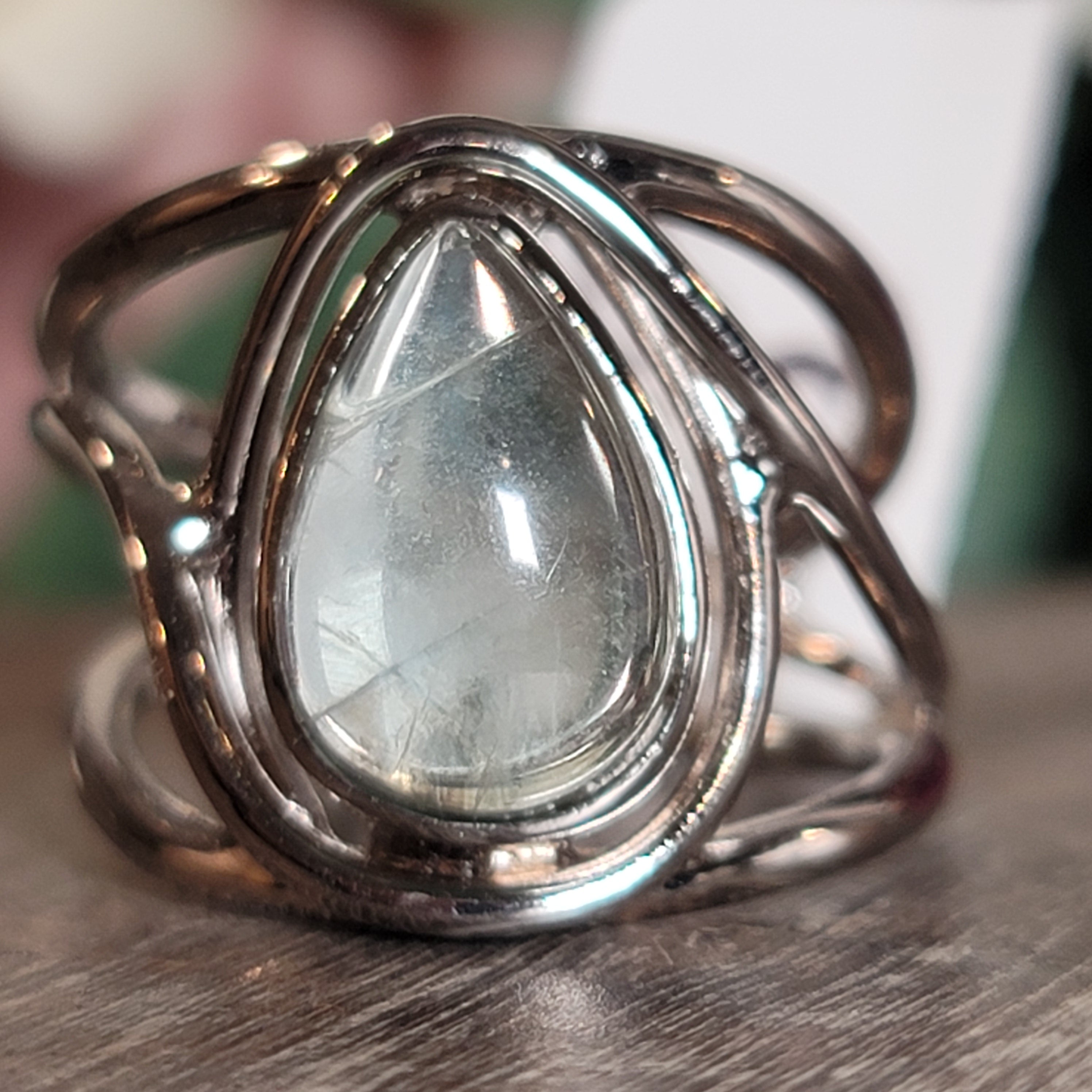 Fluorite Midi Cuff Ring .925 Silver for Clarity and Focus