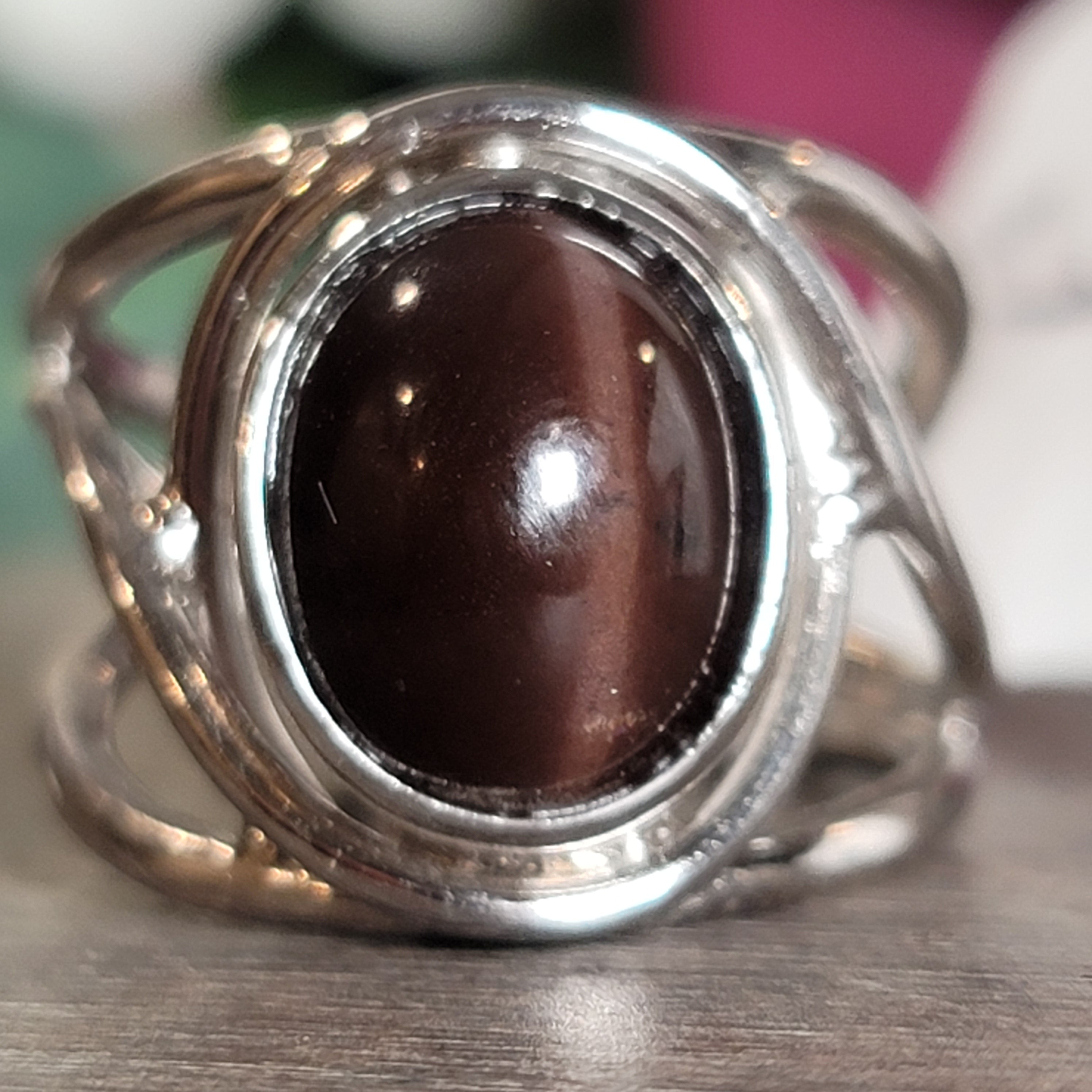 Cat's Eye Scapolite Midi Cuff Ring .925 Silver for Manifesting and Protection