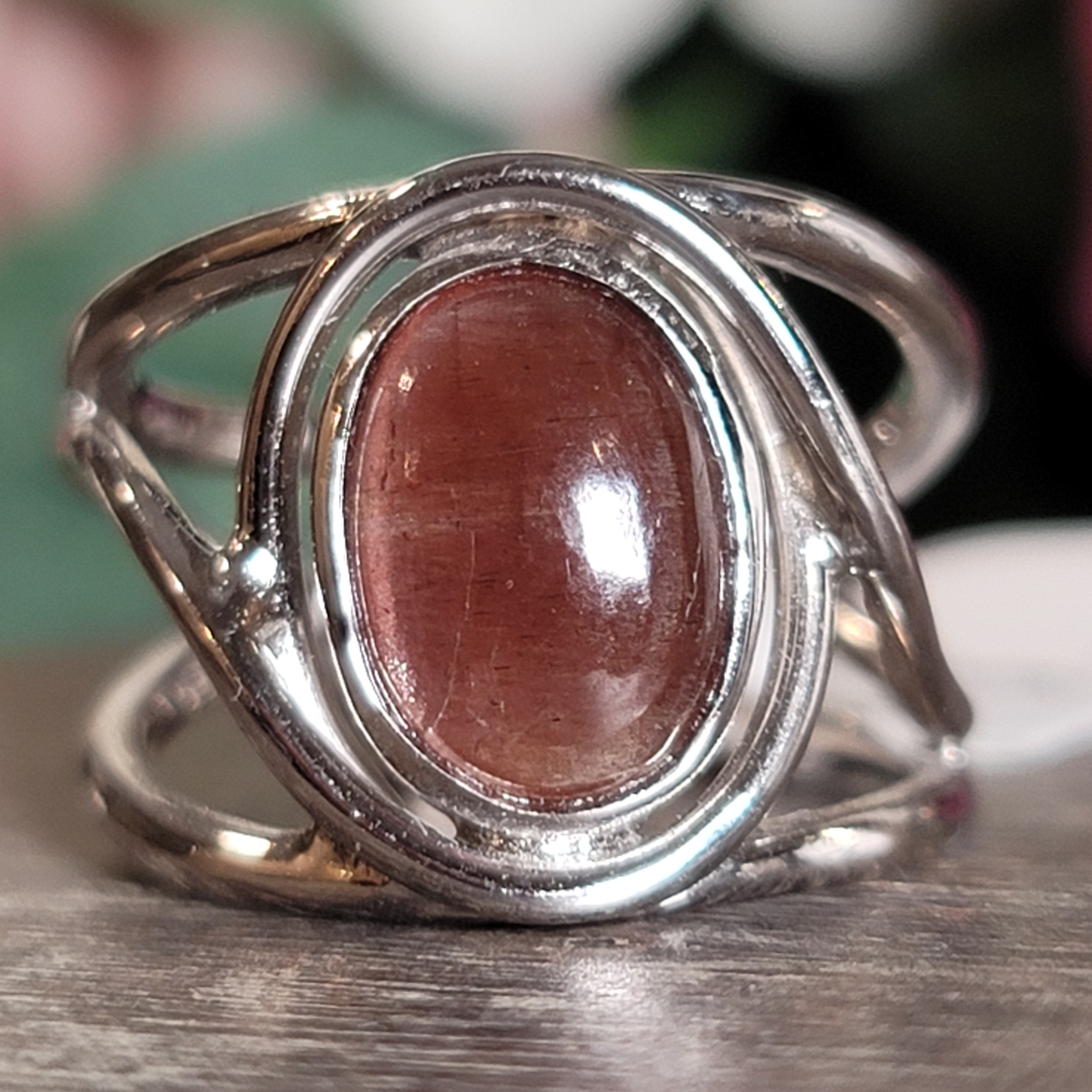 Cat's Eye Scapolite Midi Cuff Ring .925 Silver for Manifesting and Protection