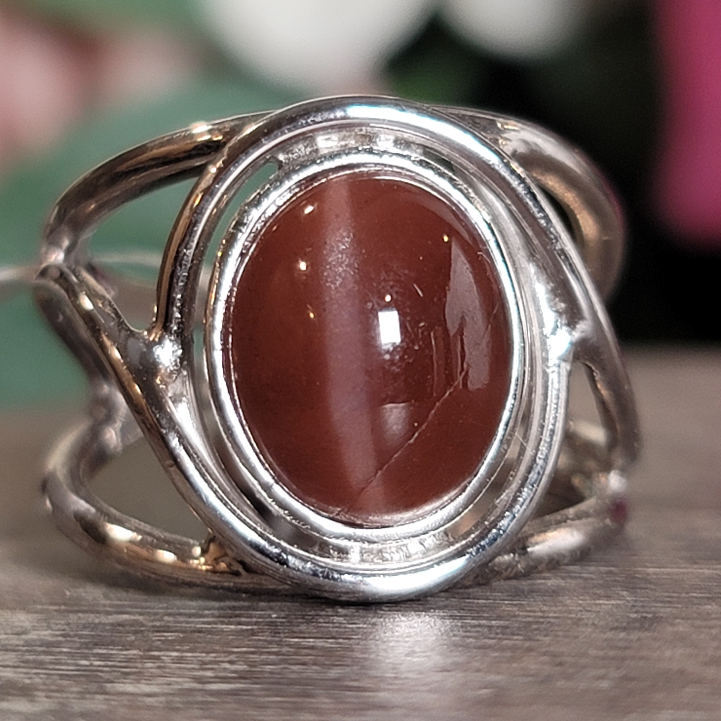 Cat's Eye Scapolite Midi Cuff Ring .925 Silver for Manifesting and Protection