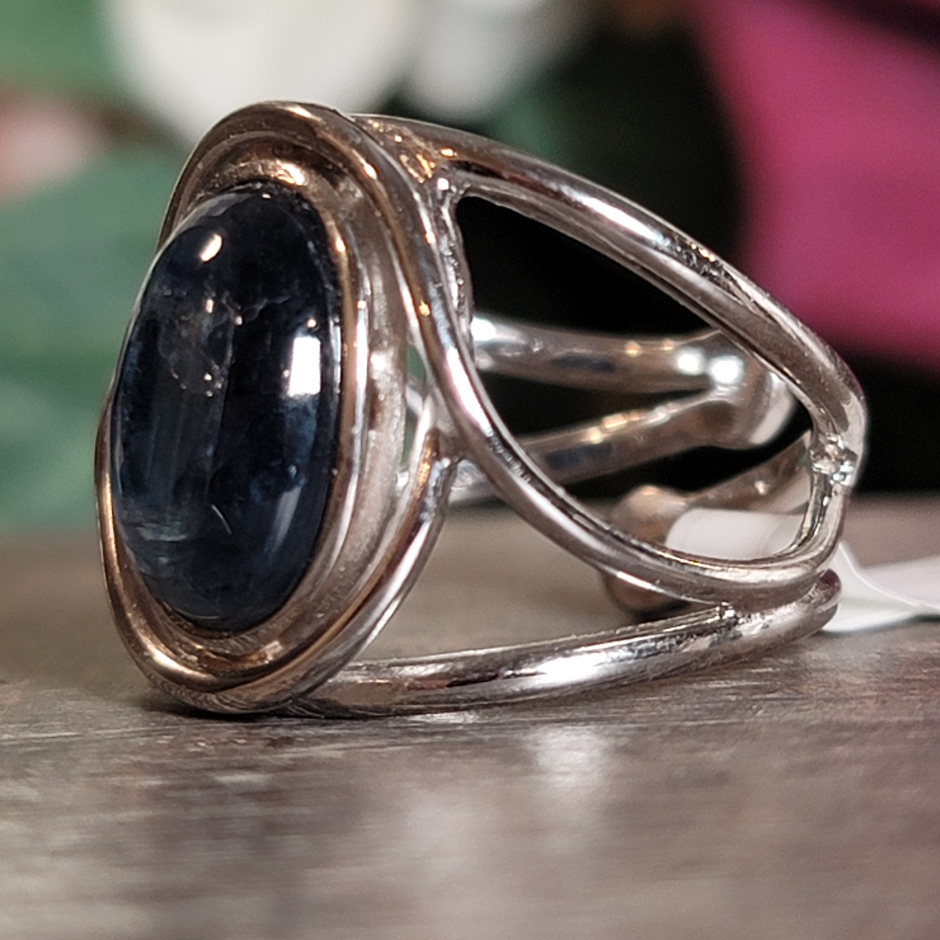 Blue Kyanite Midi Cuff Ring .925 Silver for Enhancing Flow of Energy, Intuition & Lucid Dreaming