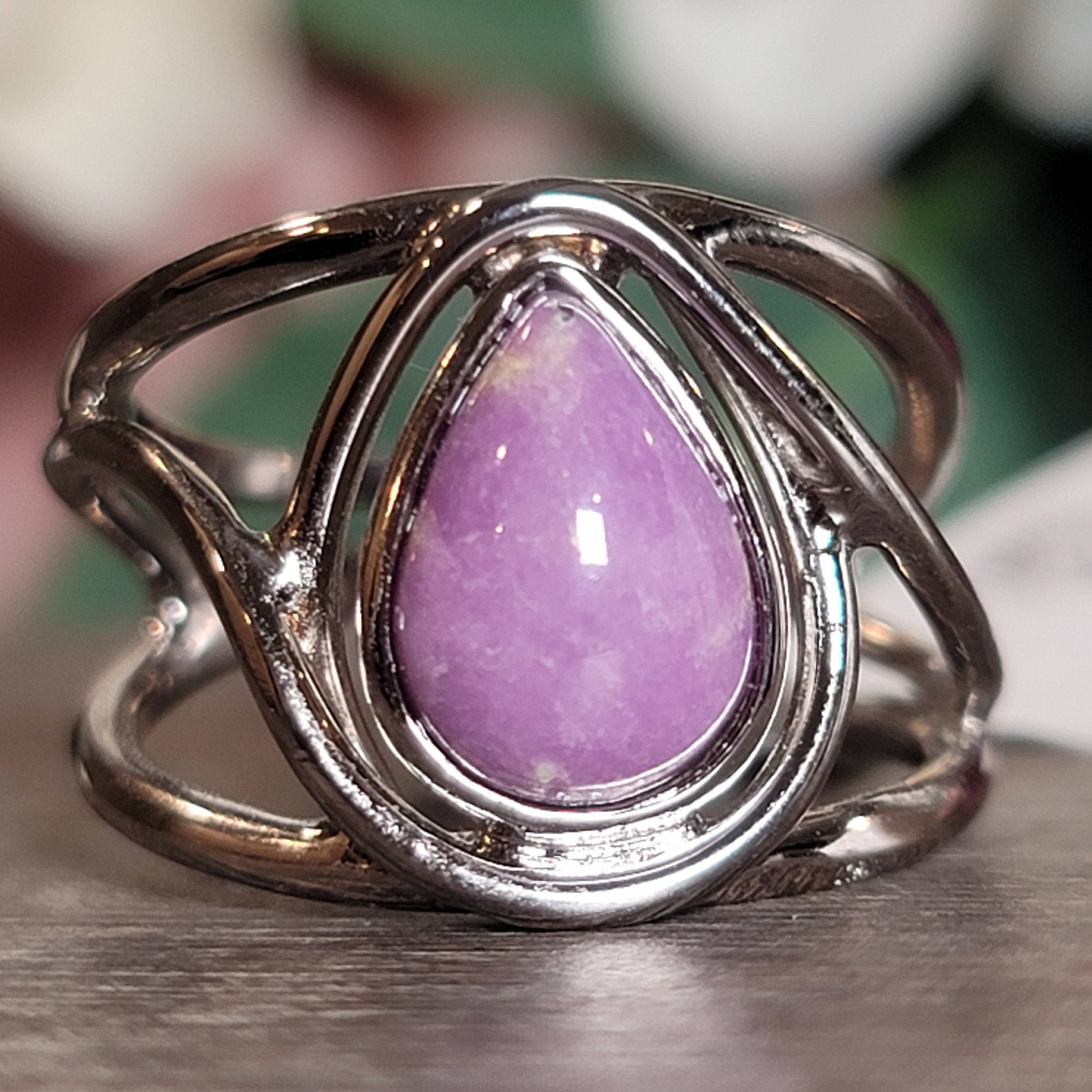 Phosphosiderite Midi Cuff Ring .925 Silver for Intuition, Meditation & Past Life Work