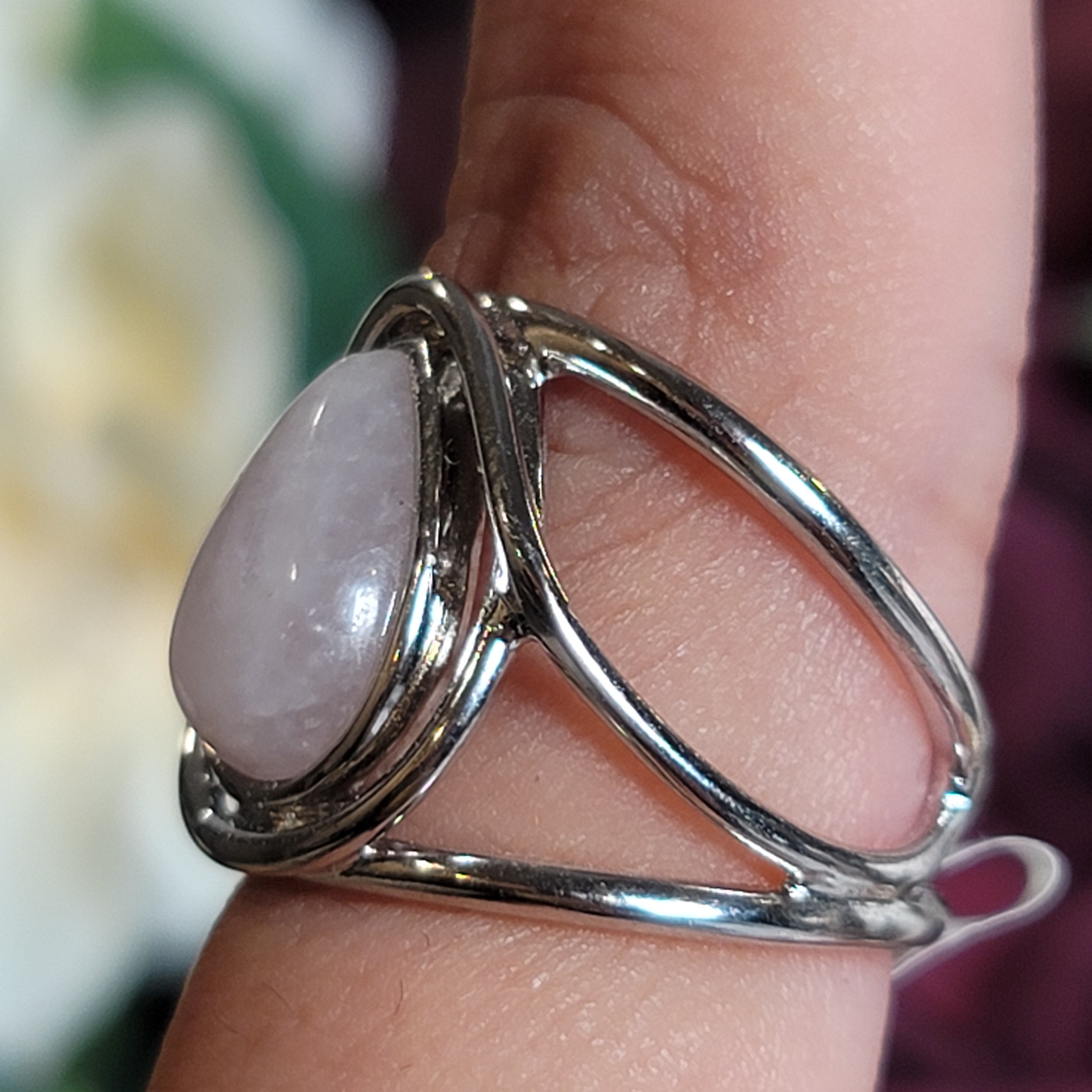 Morganite Midi Cuff Ring .925 Silver for Abundance of Joy and Love