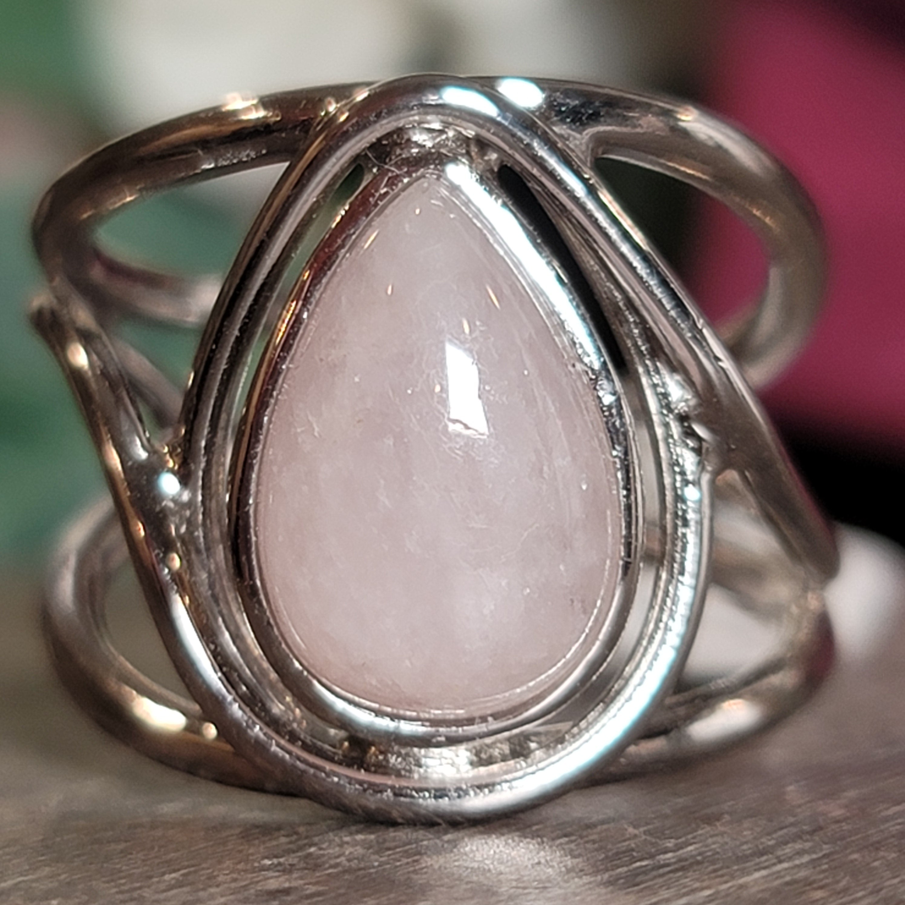 Morganite Midi Cuff Ring .925 Silver for Abundance of Joy and Love