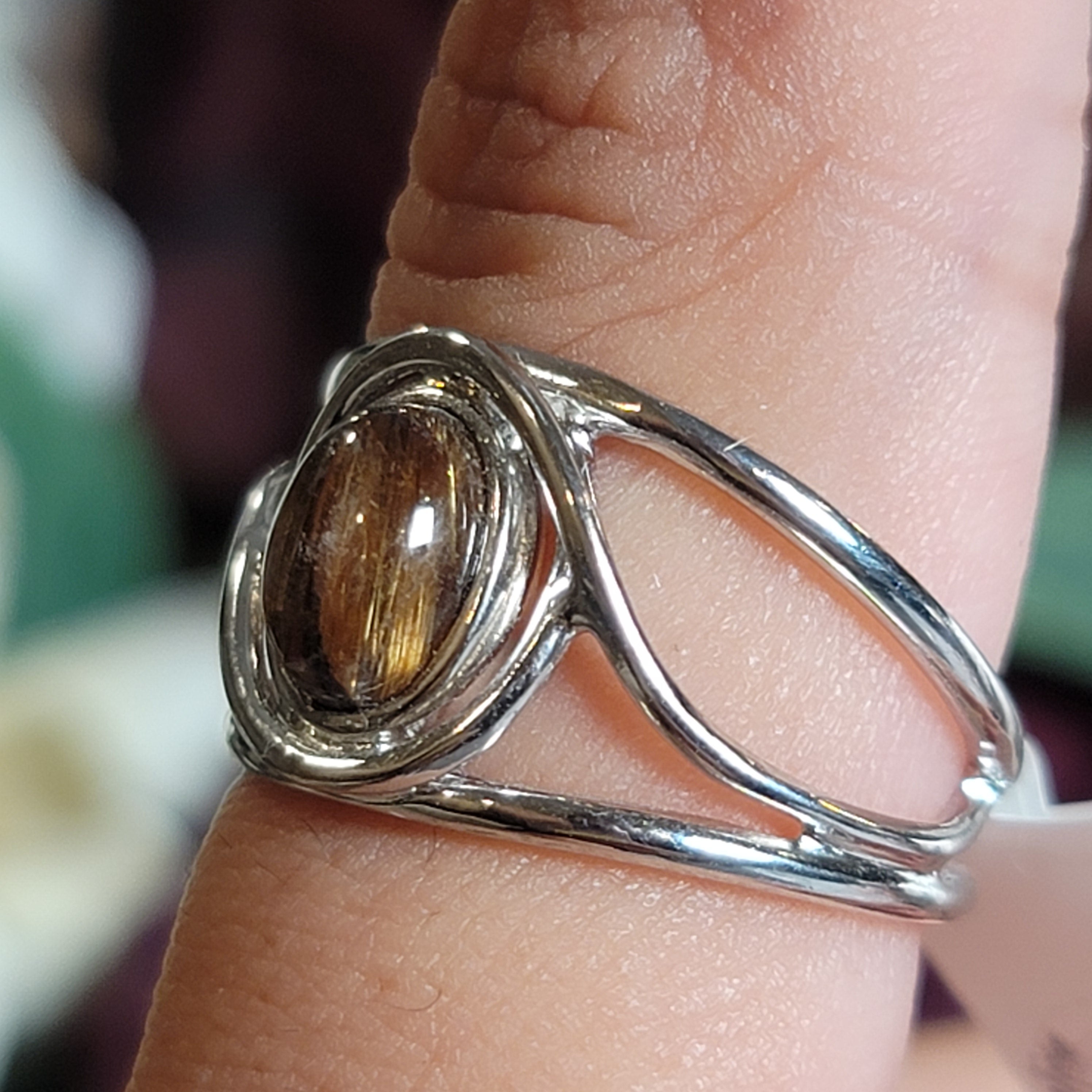 Copper Rutile Midi Cuff Ring .925 Silver for Accelerating Intentions and Manifesting