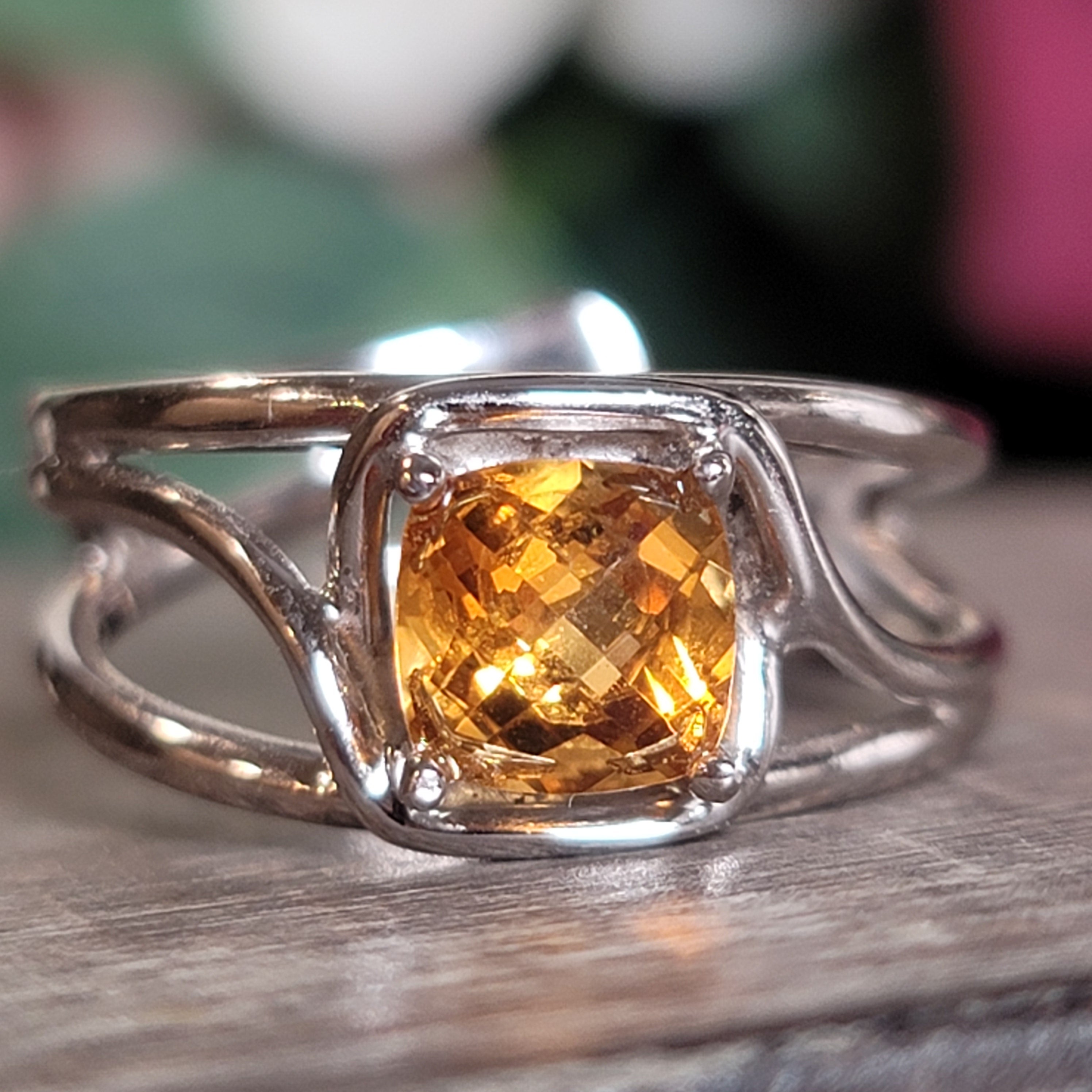 Citrine Midi Cuff Ring .925 Silver for Abundance, Good Luck and Positivity