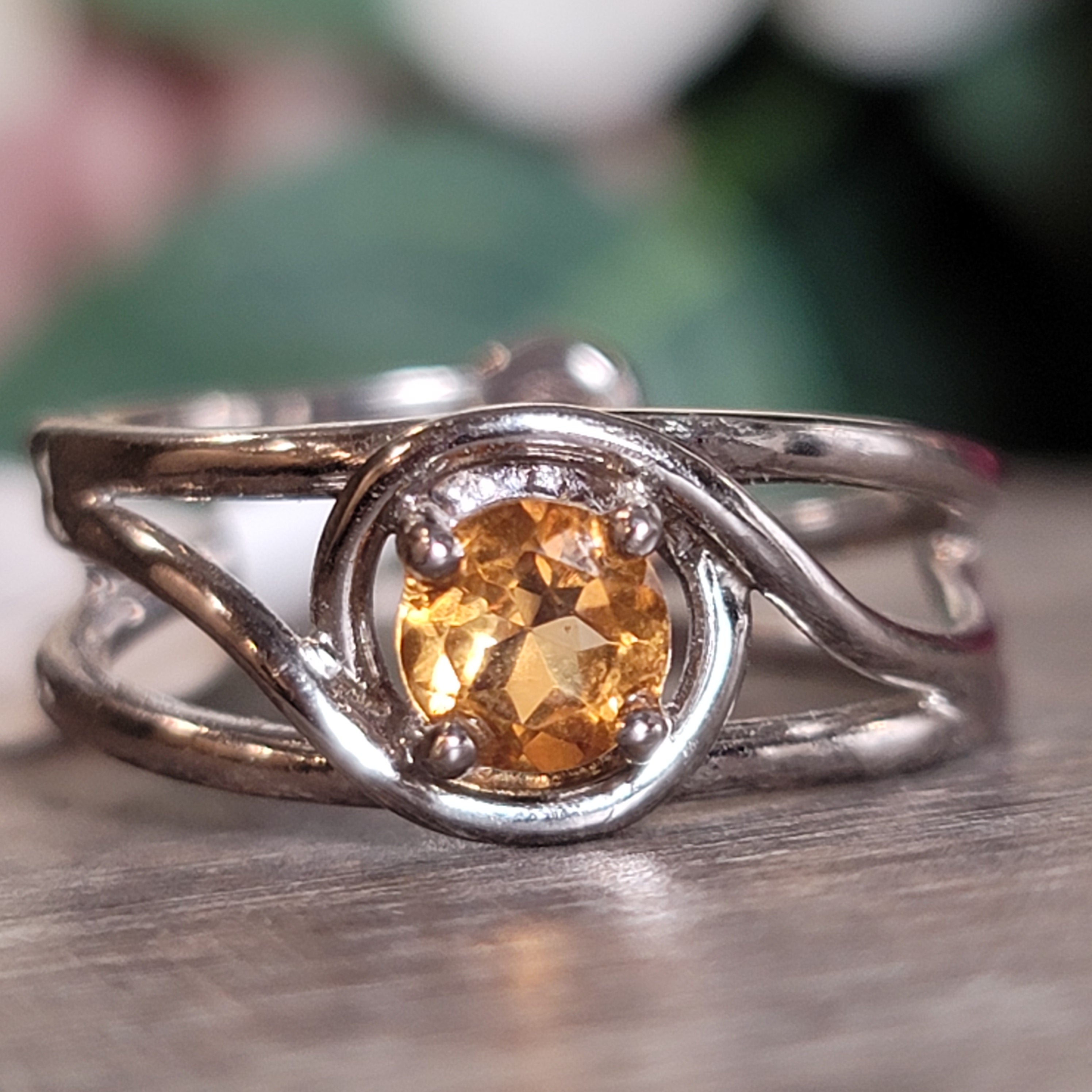 Citrine Midi Cuff Ring .925 Silver for Abundance, Good Luck and Positivity