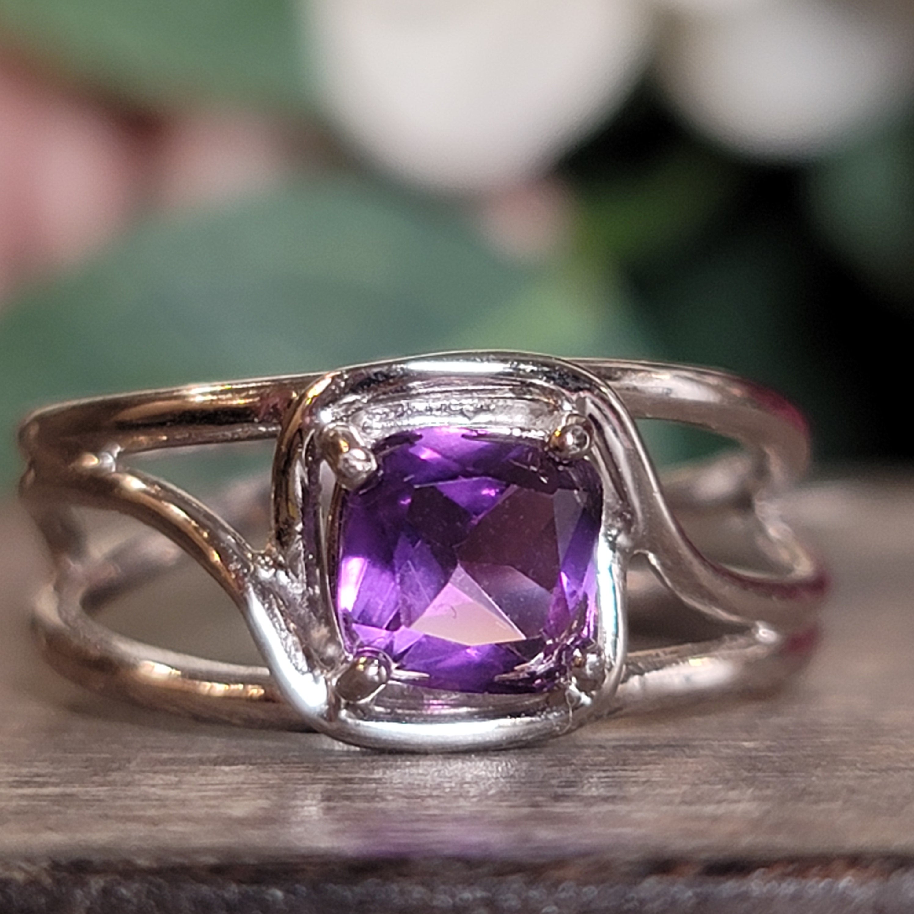 Amethyst Midi Cuff Ring .925 Silver for Enhancing Intuition & Connection with Divine