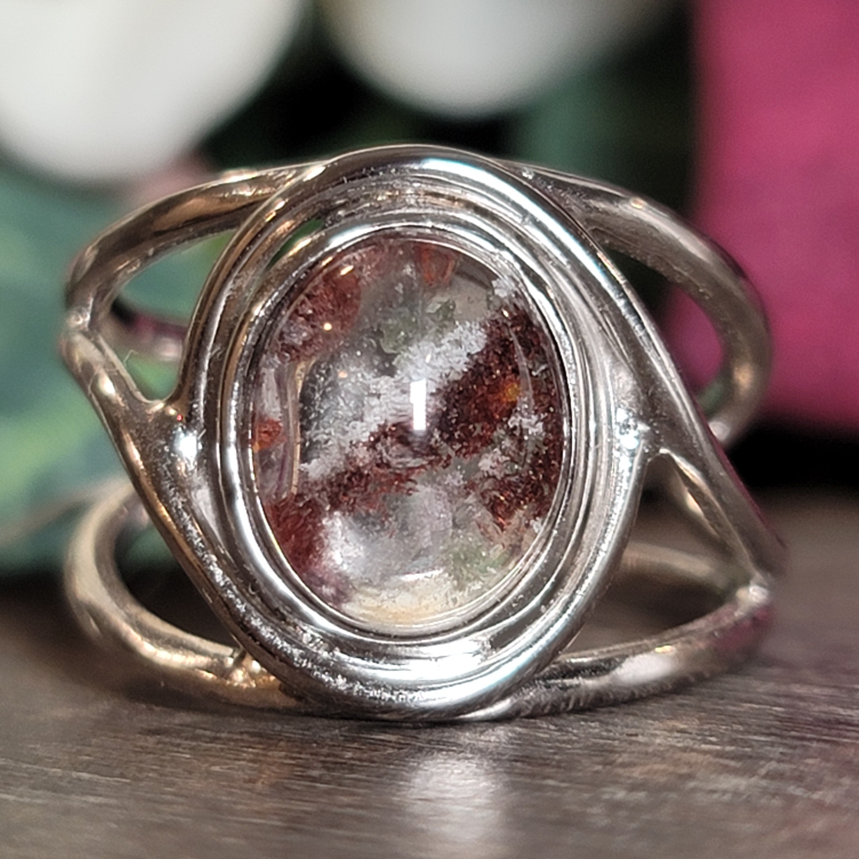 Garden Quartz Midi Cuff Ring .925 Sterling Silver for Insight, Meditation & Shamanic Journey