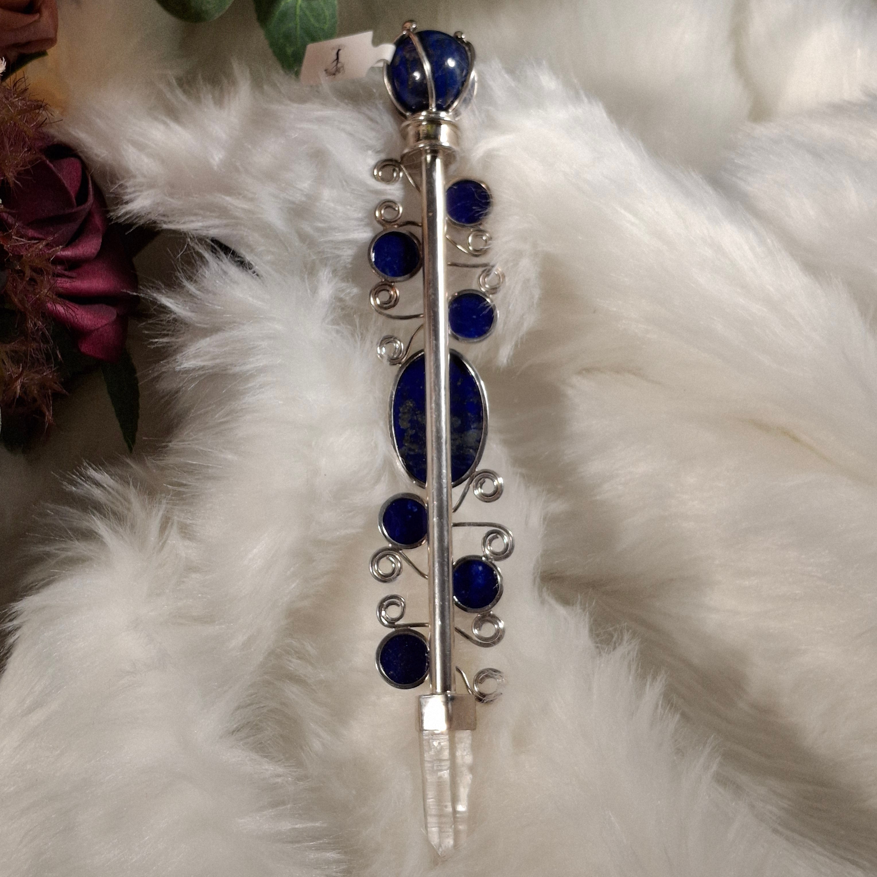 One of a Kind Collector Wand ~ Lapis Lazuli Ganesha for Enhancing your Intuitive Gifts and Clearing Blockages