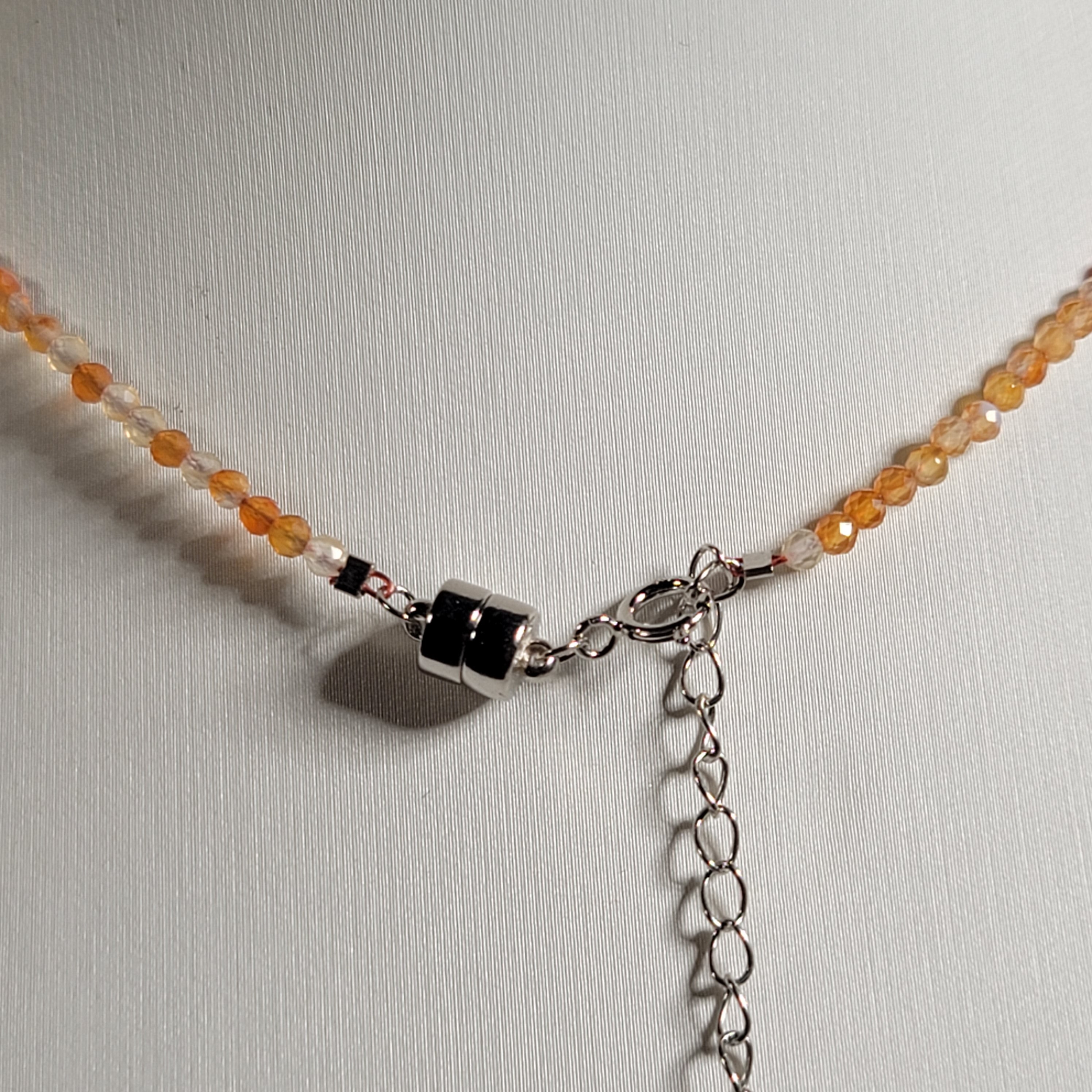 Carnelian Micro Faceted Choker/Layering Necklace for Creativity and Passion