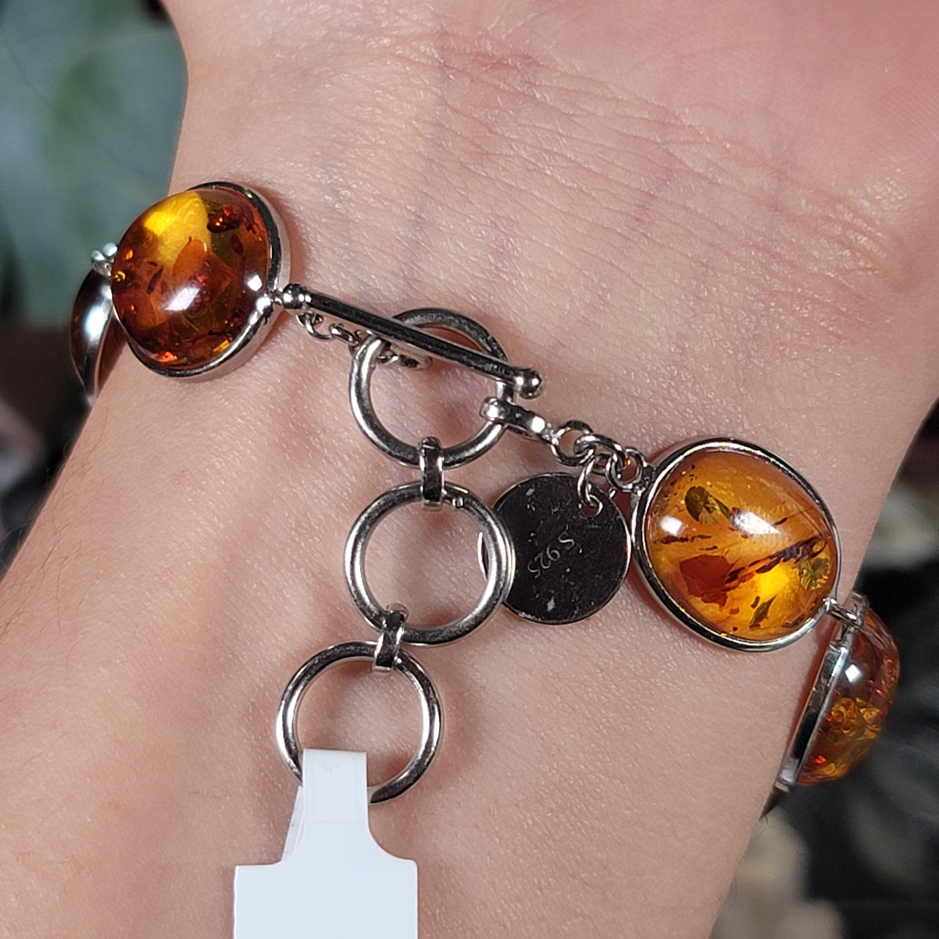 Amber Bracelet .925 Silver for Healing, Joy and Personal Power