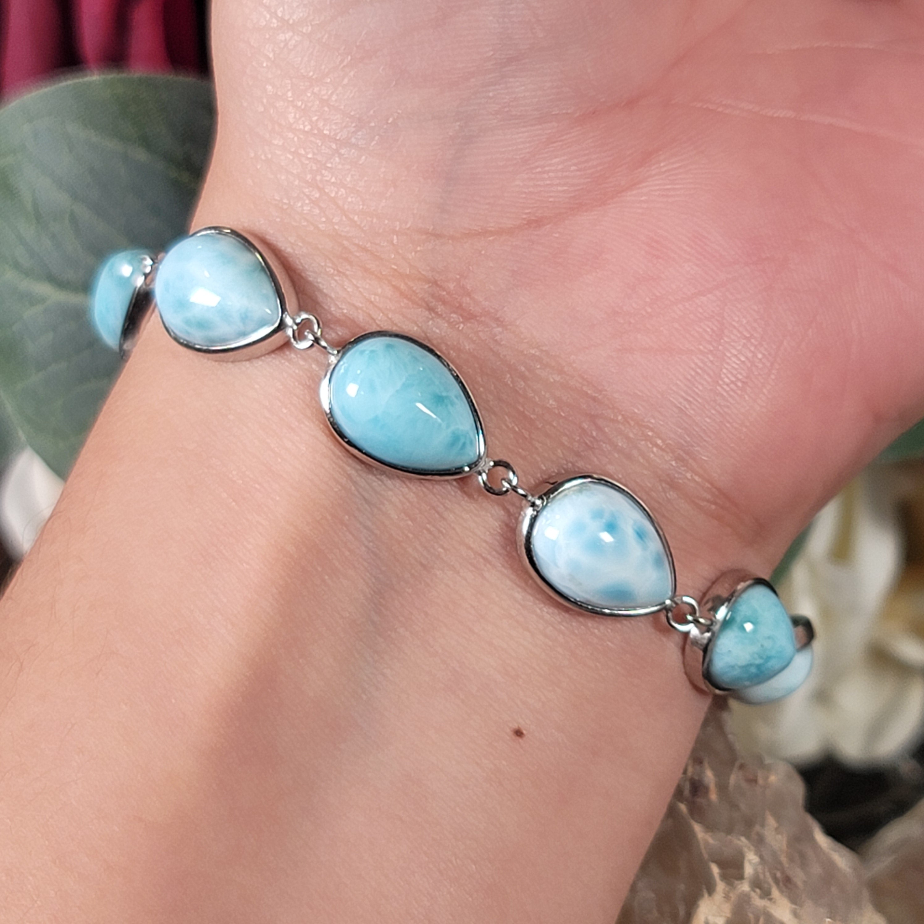 Larimar Bracelet .925 Silver for Peace and Tranquility