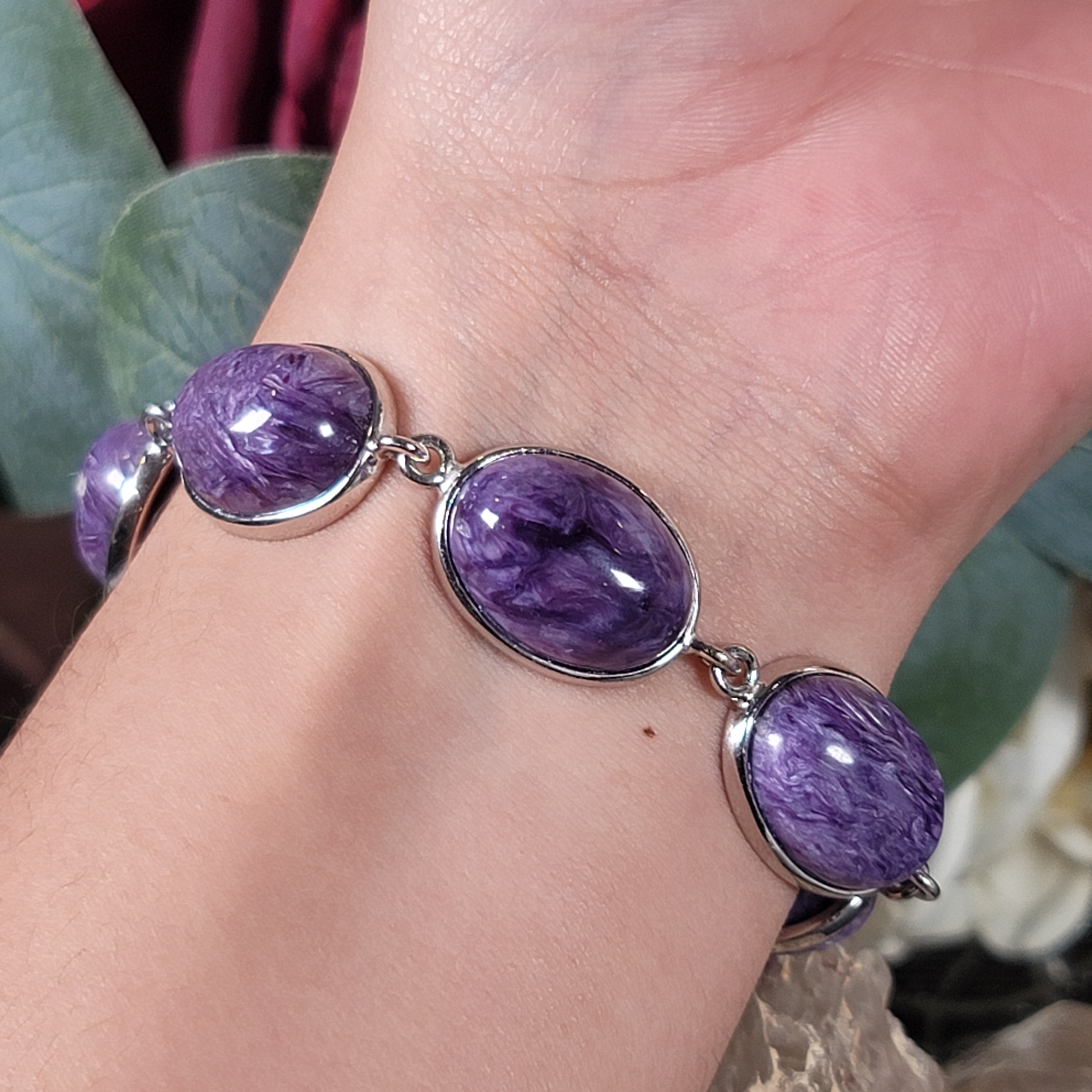 Charoite Bracelet .925 Silver for Connection with Higher Realms and Intuition