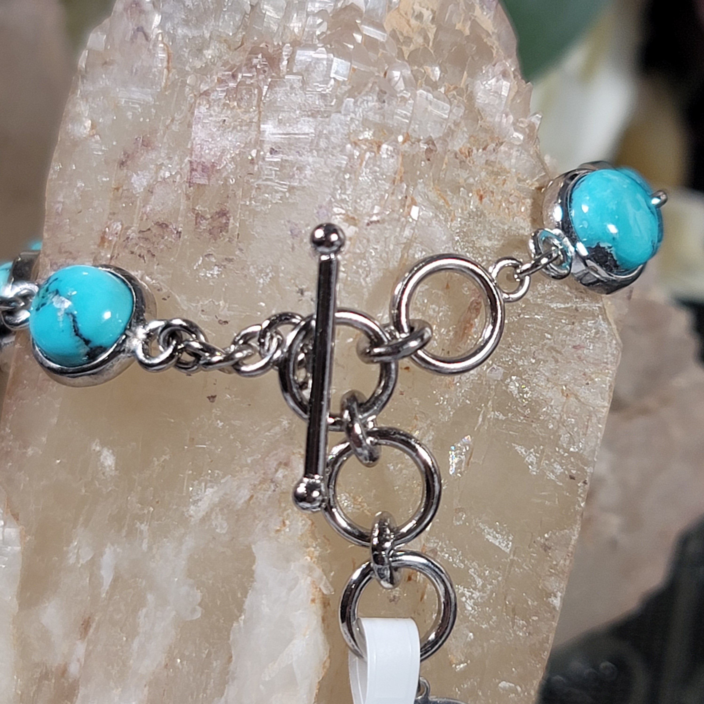 Tibetan Turquoise Bracelet .925 Silver for Good Luck, Love, Prosperity and Protection