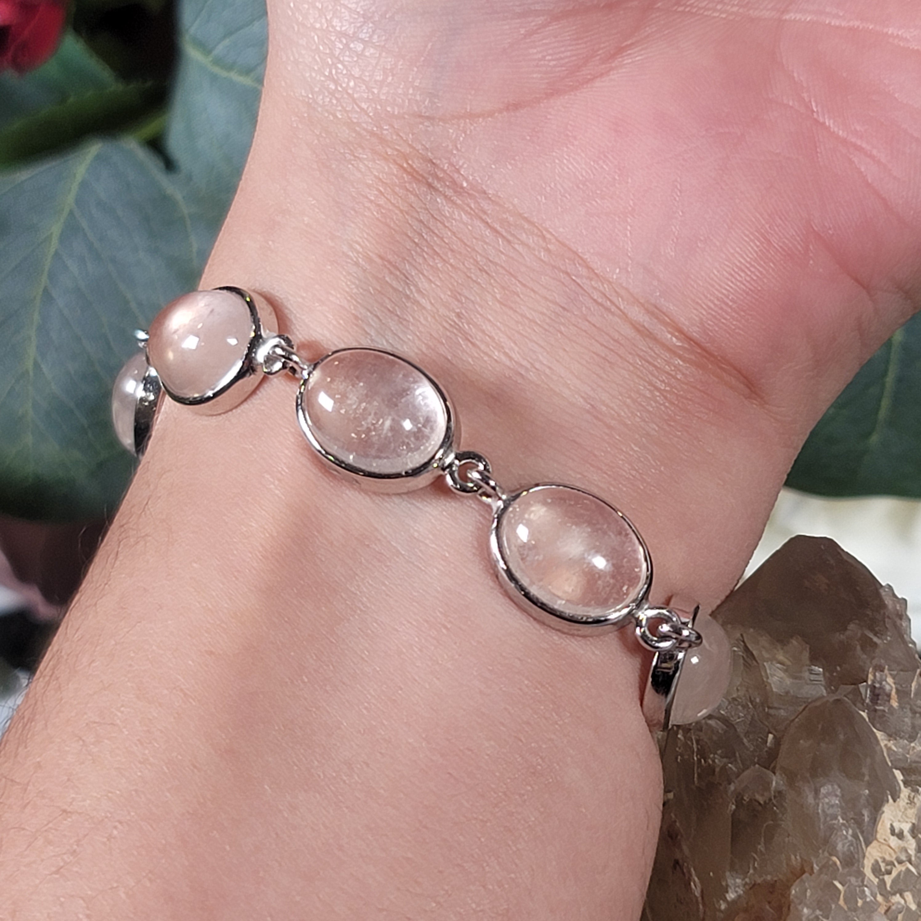 Morganite Bracelet .925 Silver for Heart Healing and Love