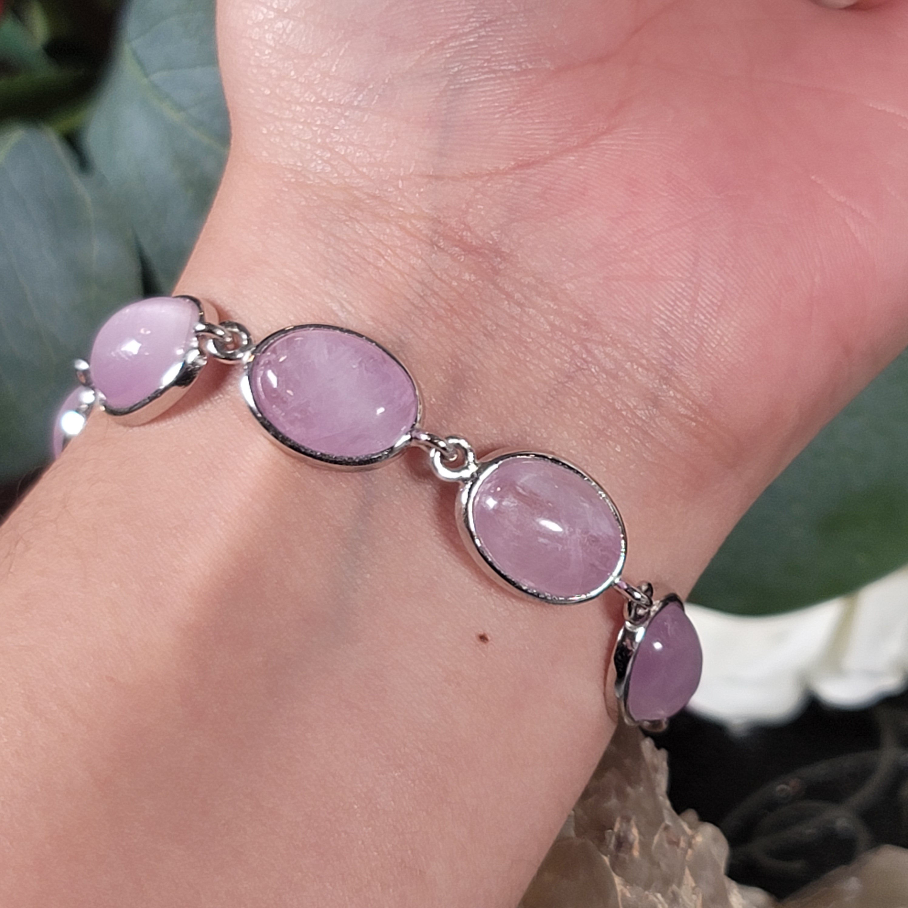 Kunzite Bracelet .925 Silver for Emotional, Family Healing and Opening Your Heart to Love