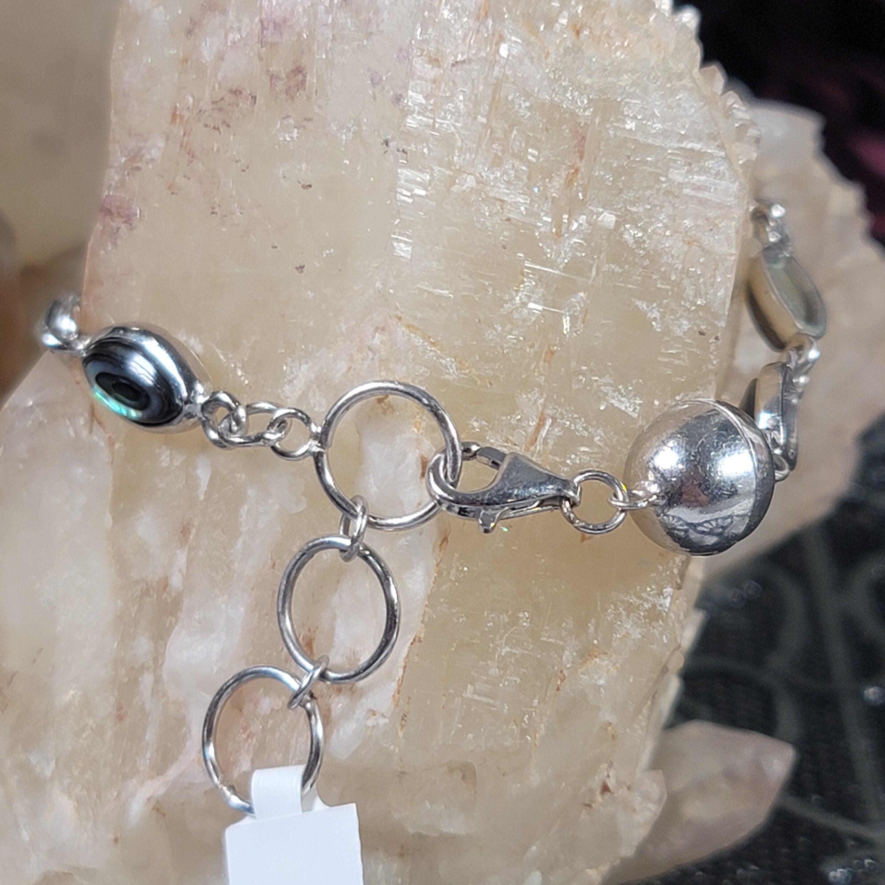 Abalone Shell Bracelet .925 Silver for Emotional Balance and Healing