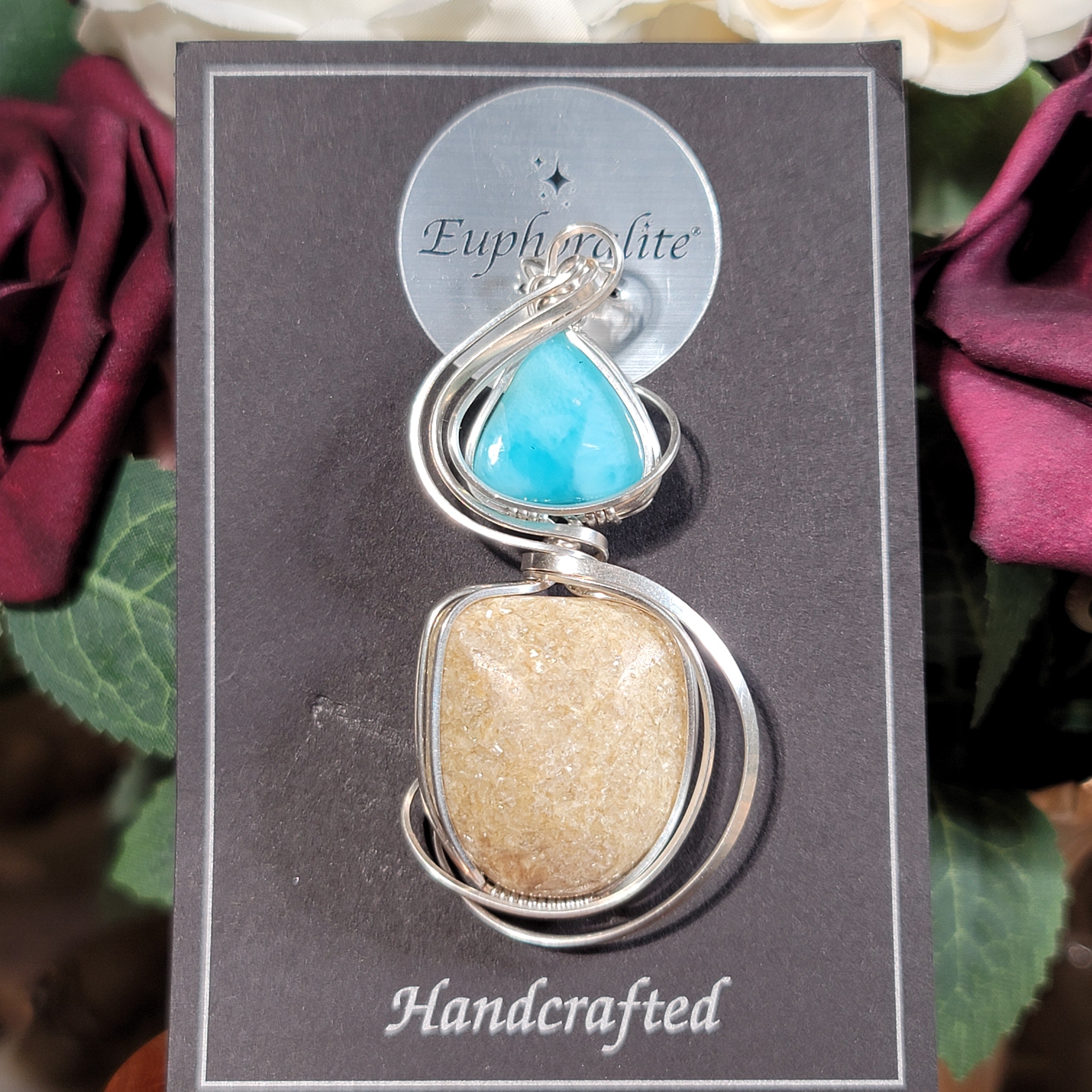 Luna Euphoralite Pendant For Support, Stress Relief for Transitions, Willpower and Strength