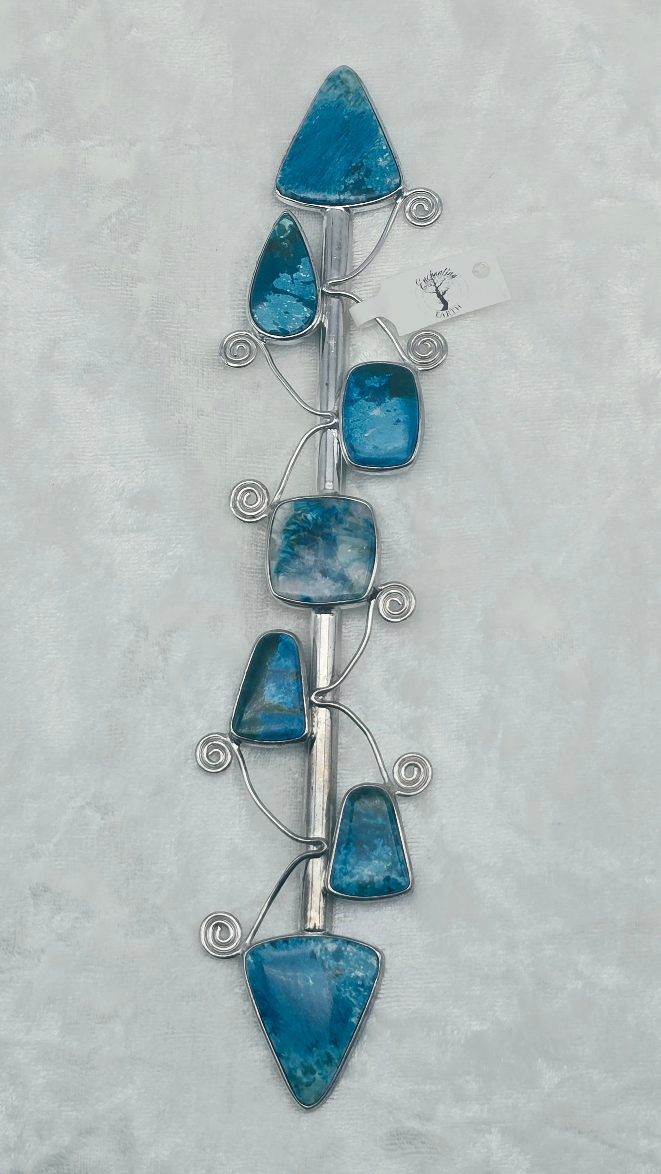 Acicular Shattuckite with Dioptase Wand .925 Silver for Truthful Communication and Soul-Level Healing