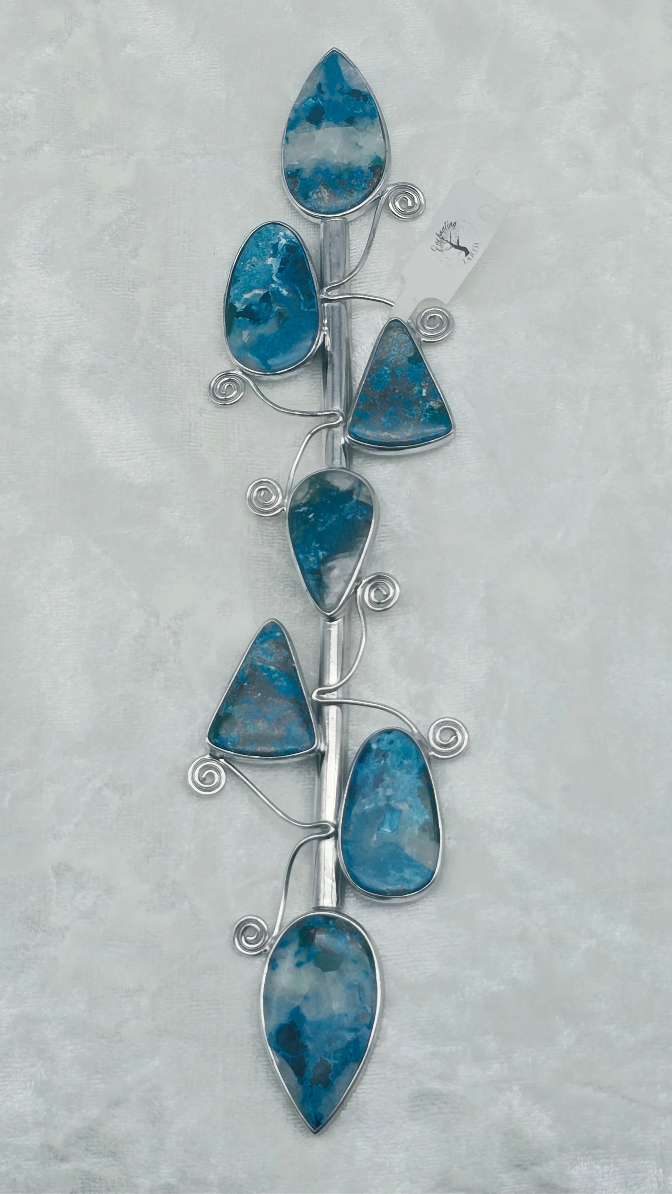 Acicular Shattuckite with Dioptase Wand .925 Silver for Truthful Communication and Soul-Level Healing