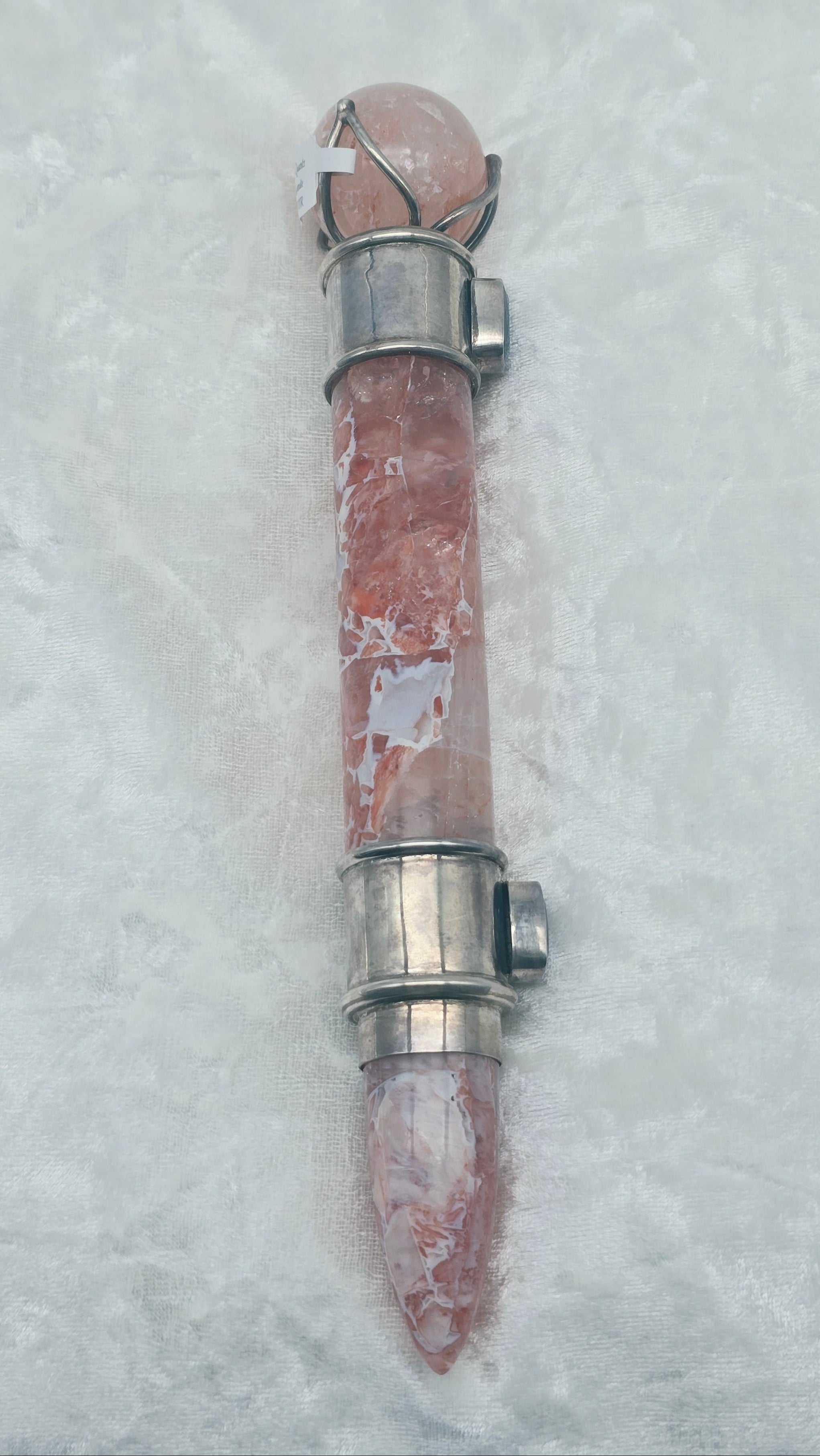 One of a Kind Magic Wand ~ Pink Fire Quartz with Blue Kyanite for Emotional Clarity and Energetic Expansion