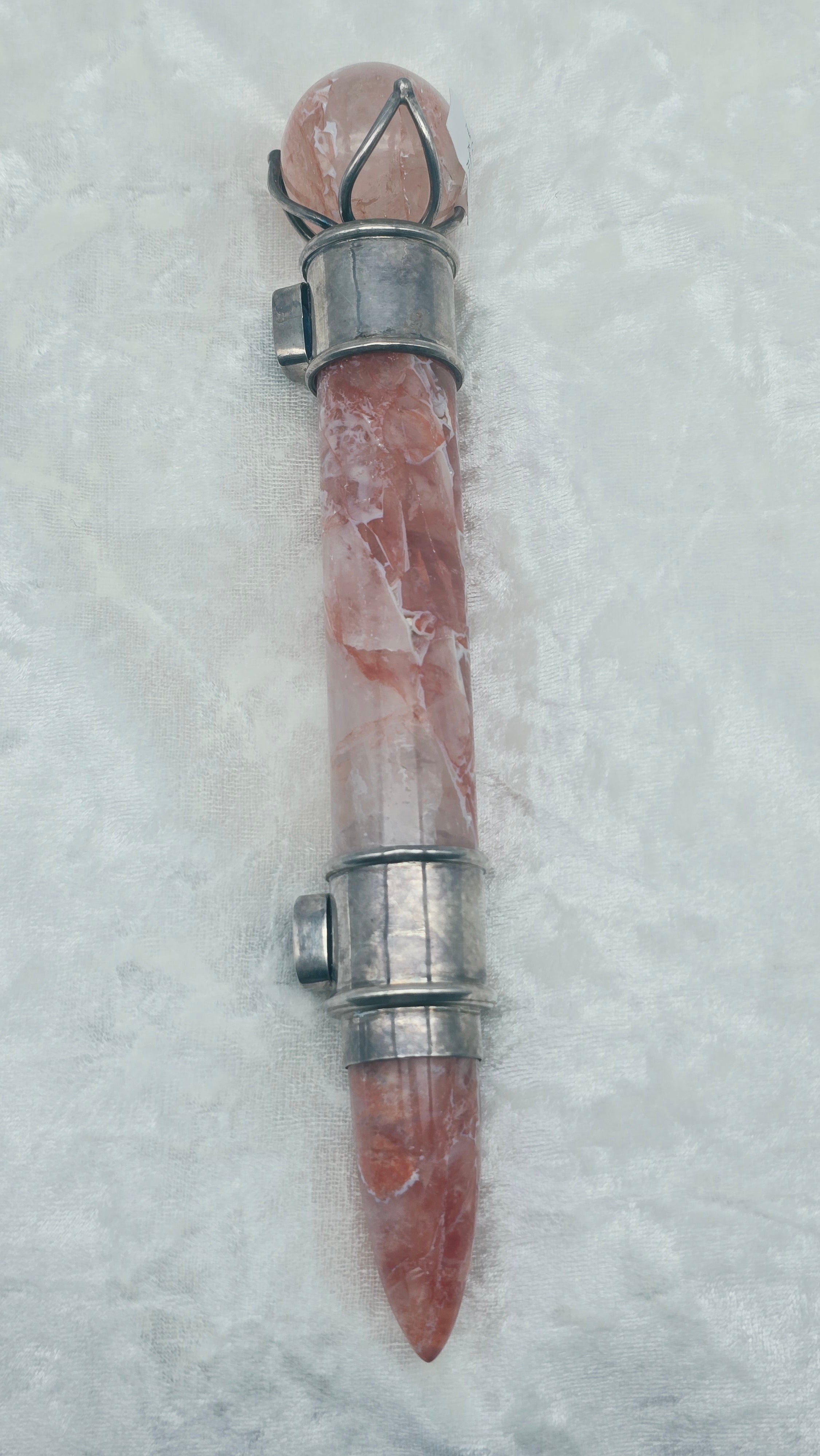 One of a Kind Magic Wand ~ Pink Fire Quartz with Blue Kyanite for Emotional Clarity and Energetic Expansion