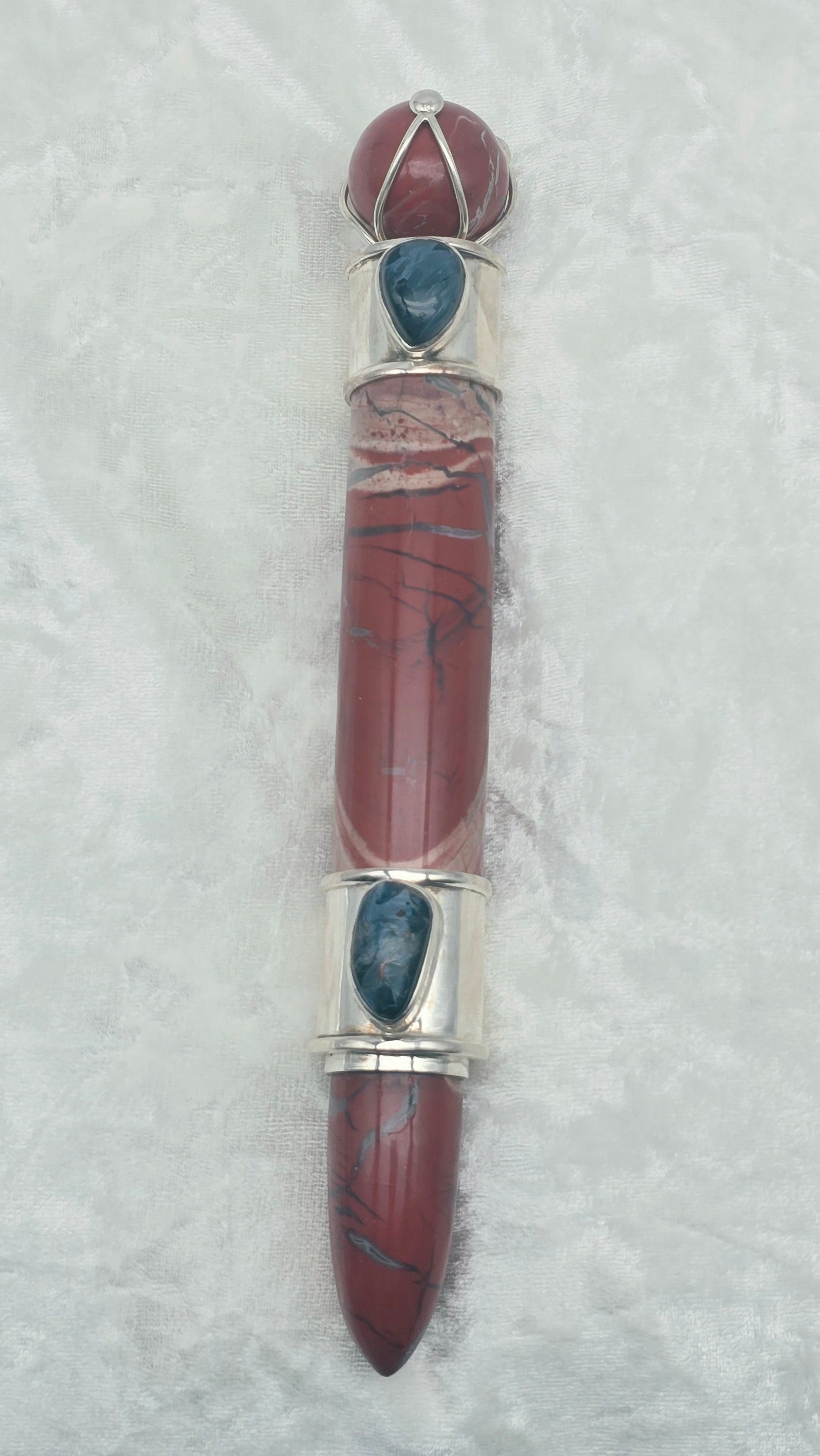 One of a Kind Magic Wand ~ Red Jasper with Pietersite for Strength, Resilience and Emotional Balance