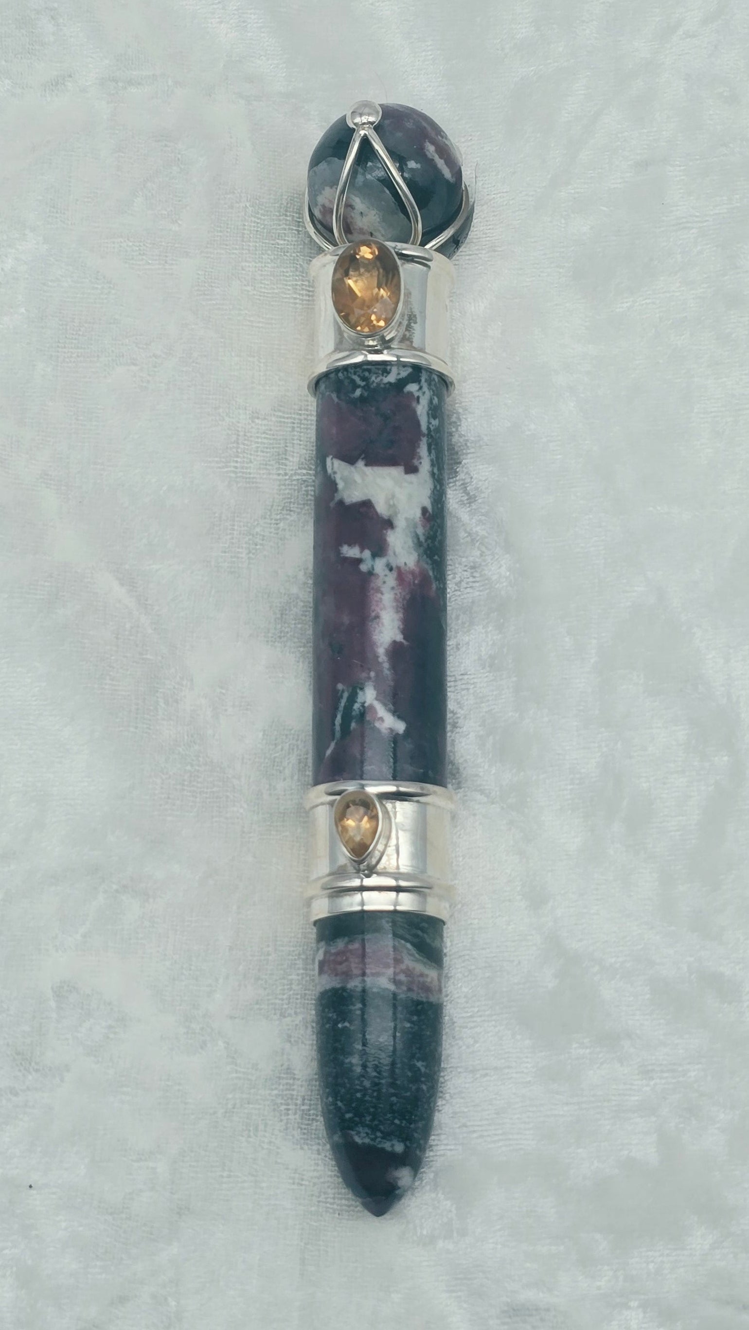 One of a Kind Magic Wand ~ Eudialyte with Citrine for Discovering your Purpose, Connection to Guides & Spirit World
