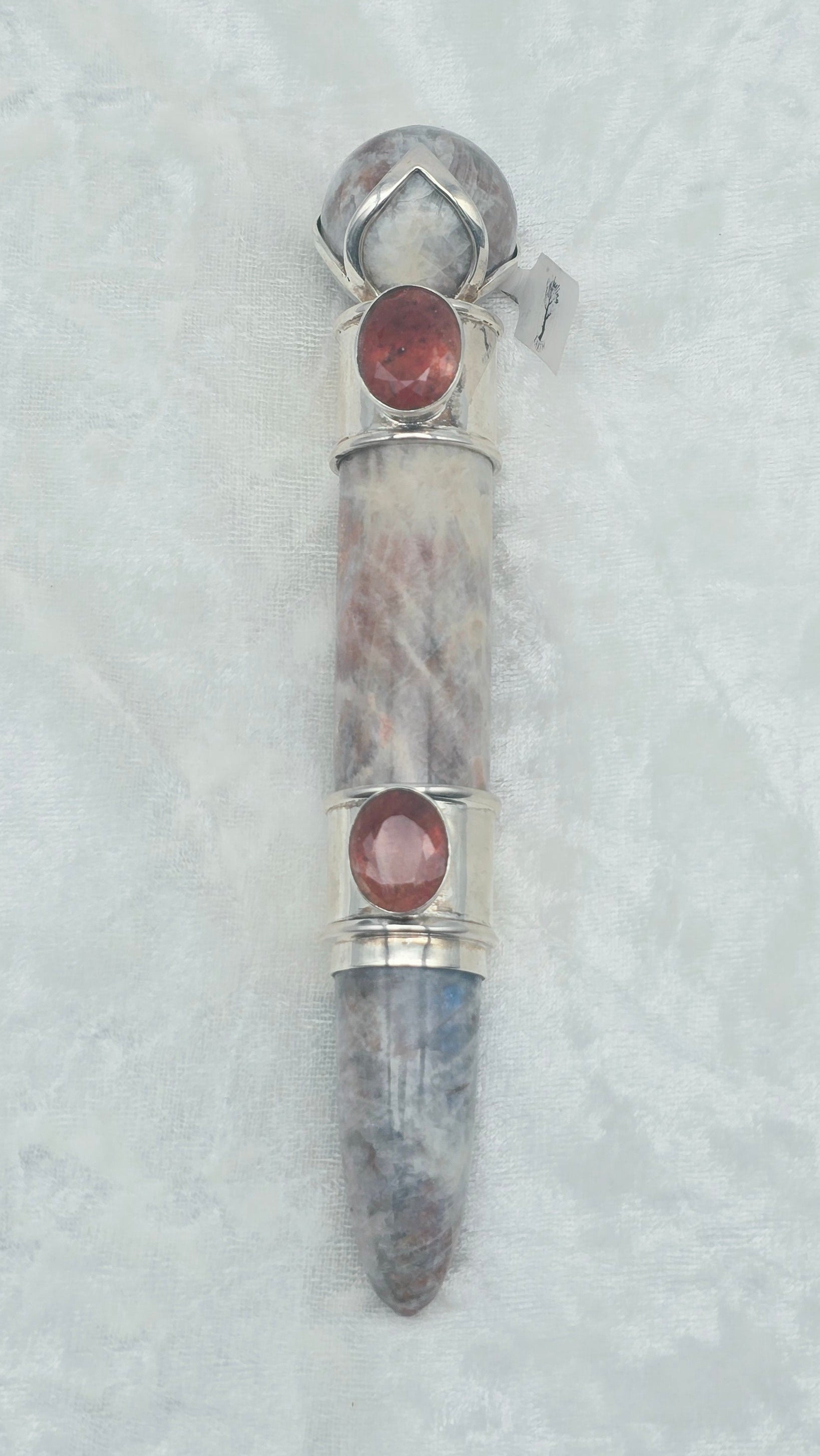 One of a Kind Magic Wand ~ Moonstone & Sunstone with Sunstone Gemstones for Harmony, Alignment with Higher Self and Love