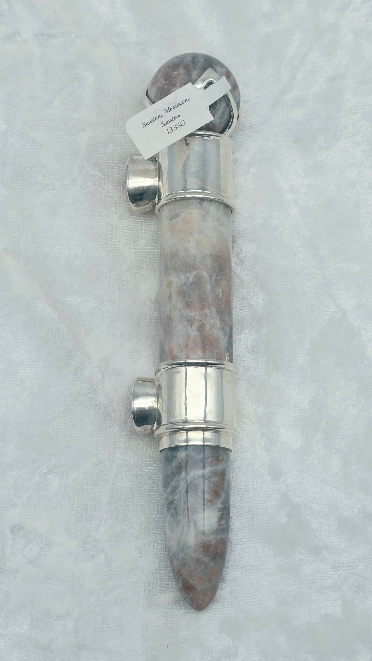 One of a Kind Magic Wand ~ Moonstone & Sunstone with Sunstone Gemstones for Harmony, Alignment with Higher Self and Love