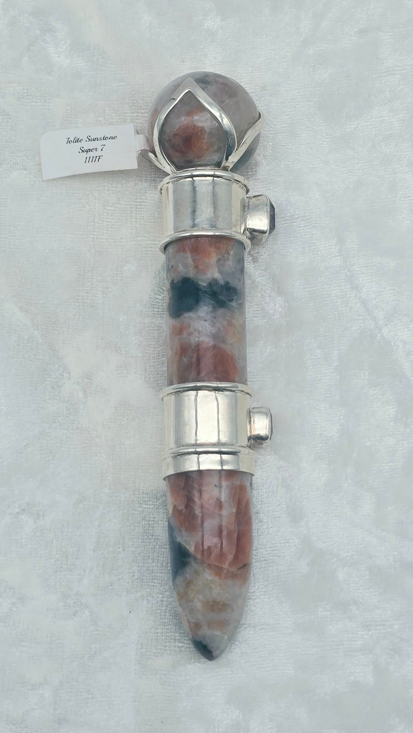One of a Kind Magic Wand ~ Sunstone Iolite with Super 7 Gemstones for Confidence, Leadership and Enhanced Intuitive Gifts