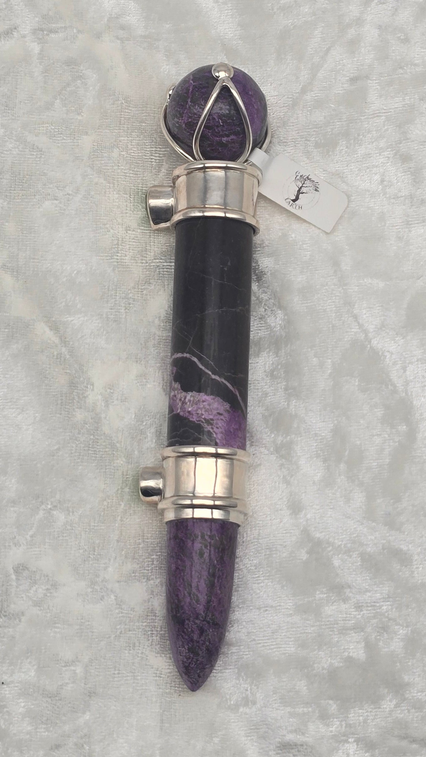 One of a Kind Magic Wand ~ Atlantisite with Peridot Gemstones for Renewal, Divine Light and Inner Peace