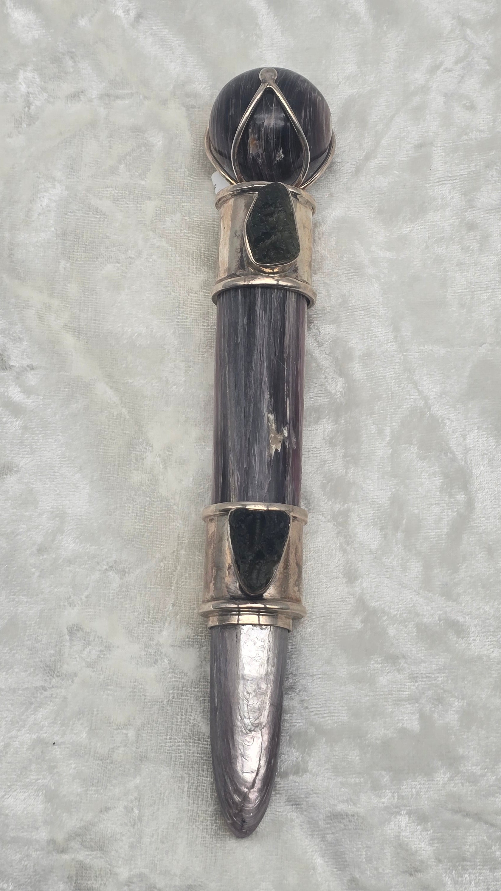One of a Kind Magic Wand ~ Lepidolite with Moldavite Gemstones for Manifesting your Desires and Transforming your Reality