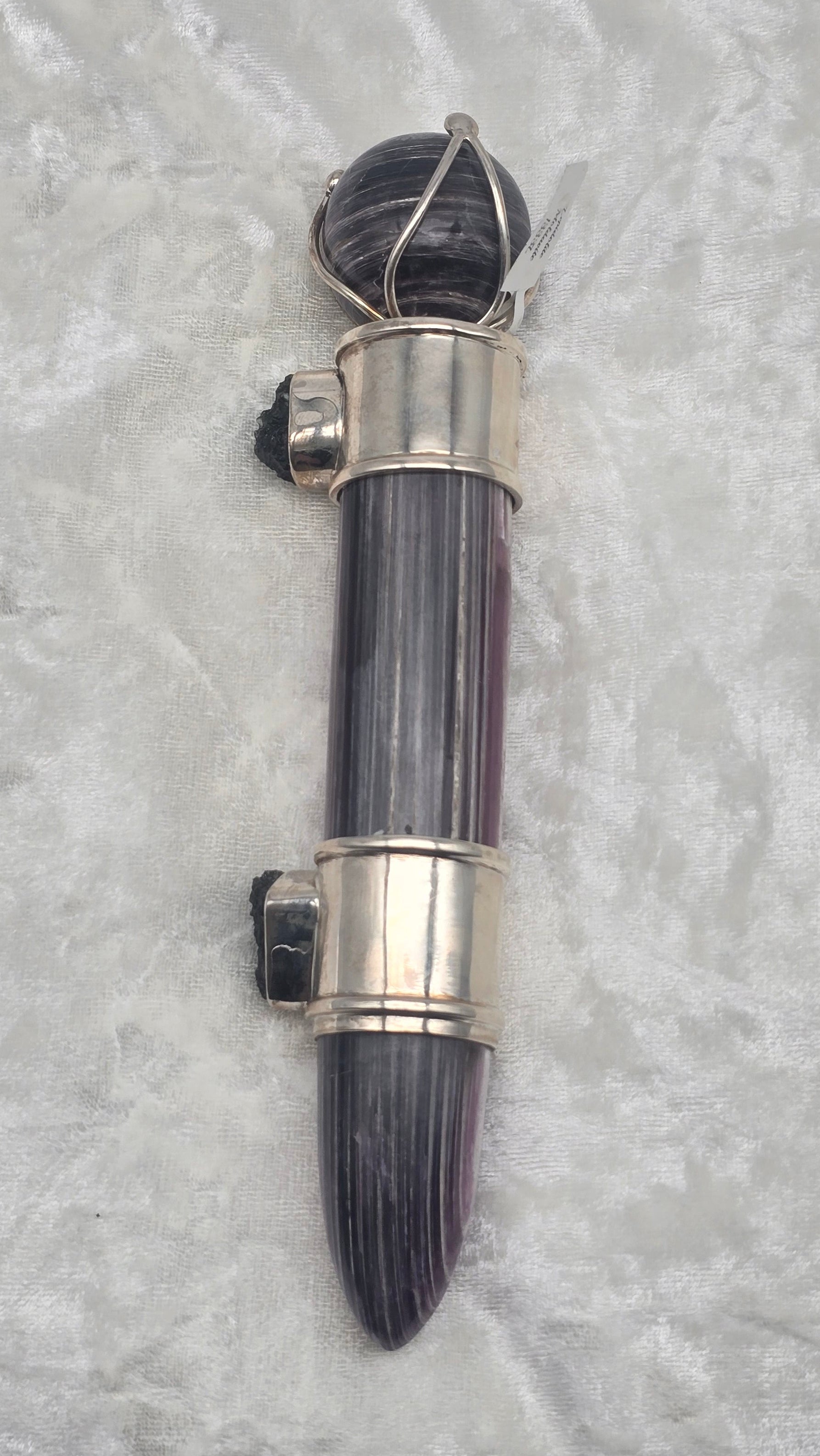 One of a Kind Magic Wand ~ Lepidolite with Moldavite Gemstones for Manifesting your Desires and Transforming your Reality