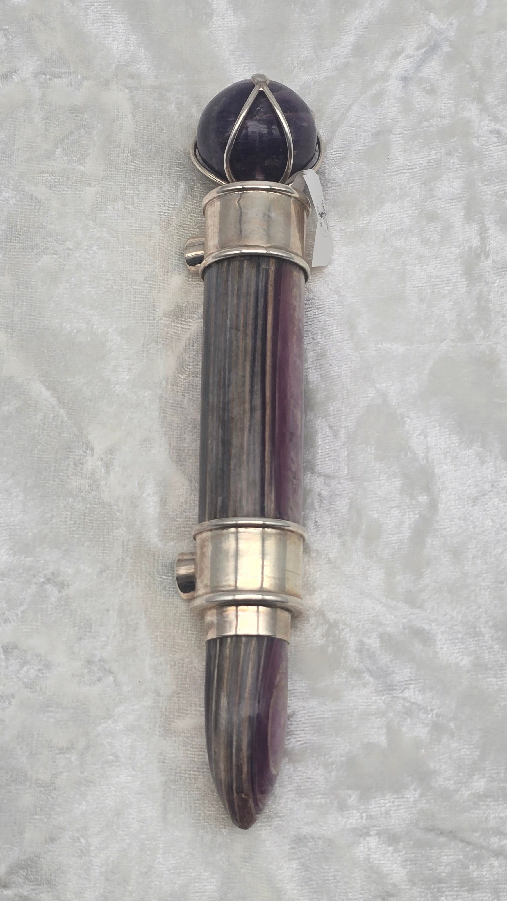 One of a Kind Magic Wand ~ Lepidolite with Aquamarine Gemstones for Manifesting your Desires and Transforming your Reality