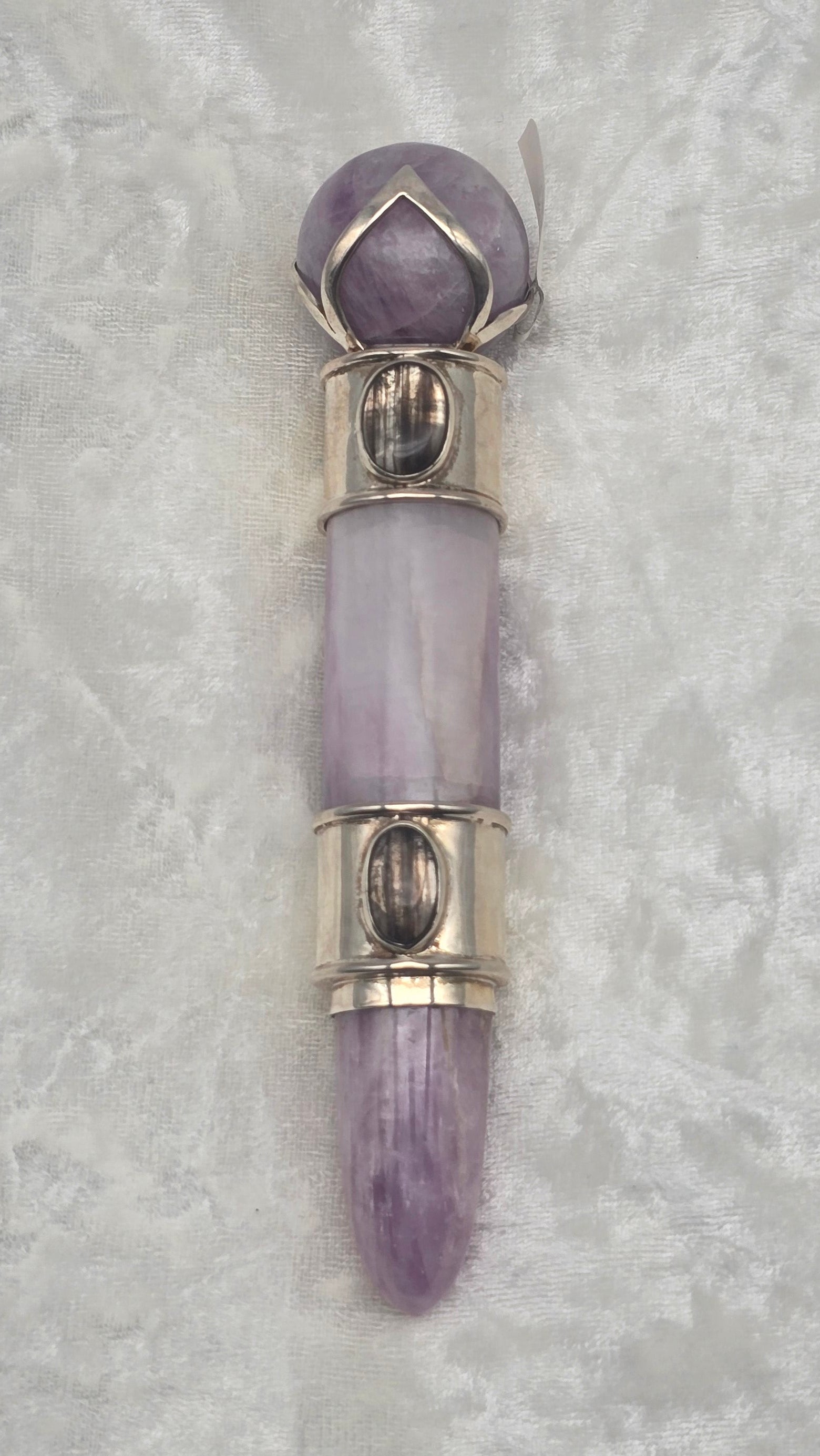 One of a Kind Magic Wand ~ Kunzite with Scapolite Gemstones for Transformation, Heart Healing and Self-Discovery