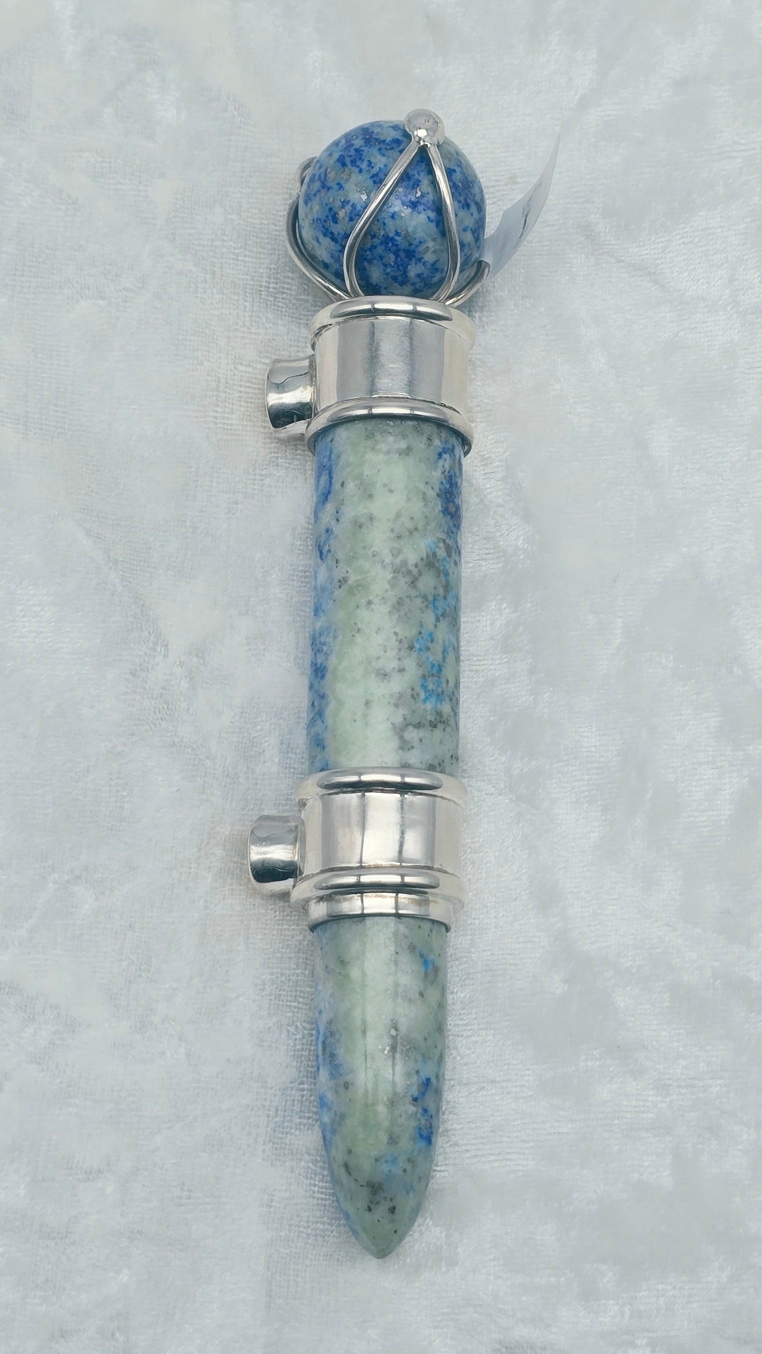 One of a Kind Magic Wand ~ Afghanite with Citrine Gemstones for Inner Wisdom, Transformation and Meditation