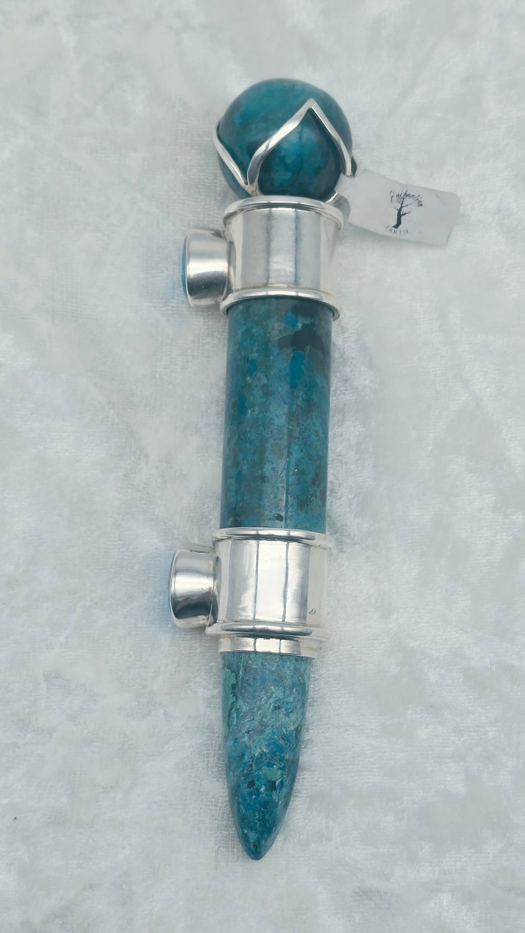 One of a Kind Magic Wand ~ Shattuckite with Blue Topaz Gemstones for Divine Insight, Truth and Love