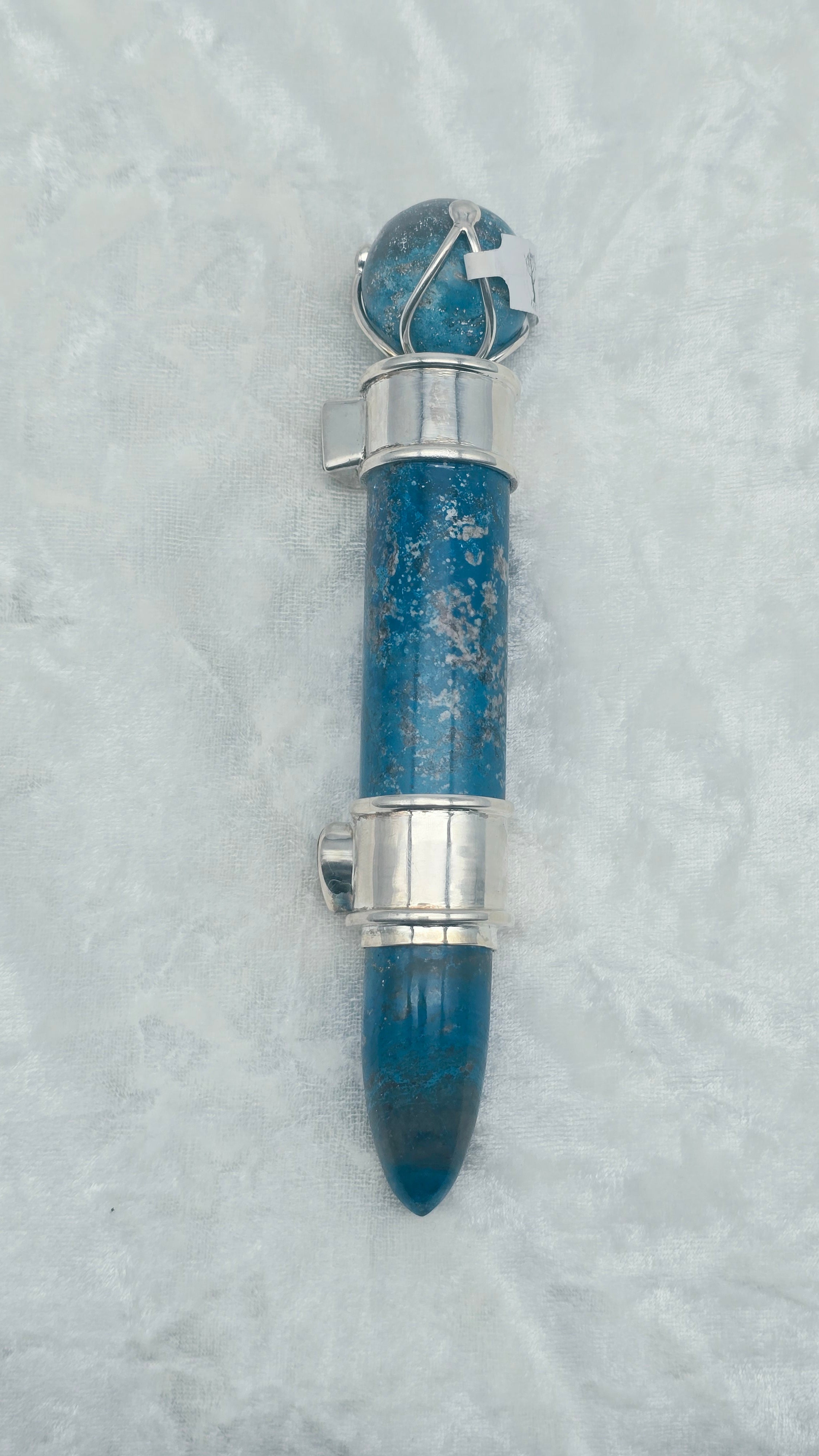 One of a Kind Magic Wand ~ Shattuckite with Gold Rutile Gemstones for Divine Insight, Truth and Love