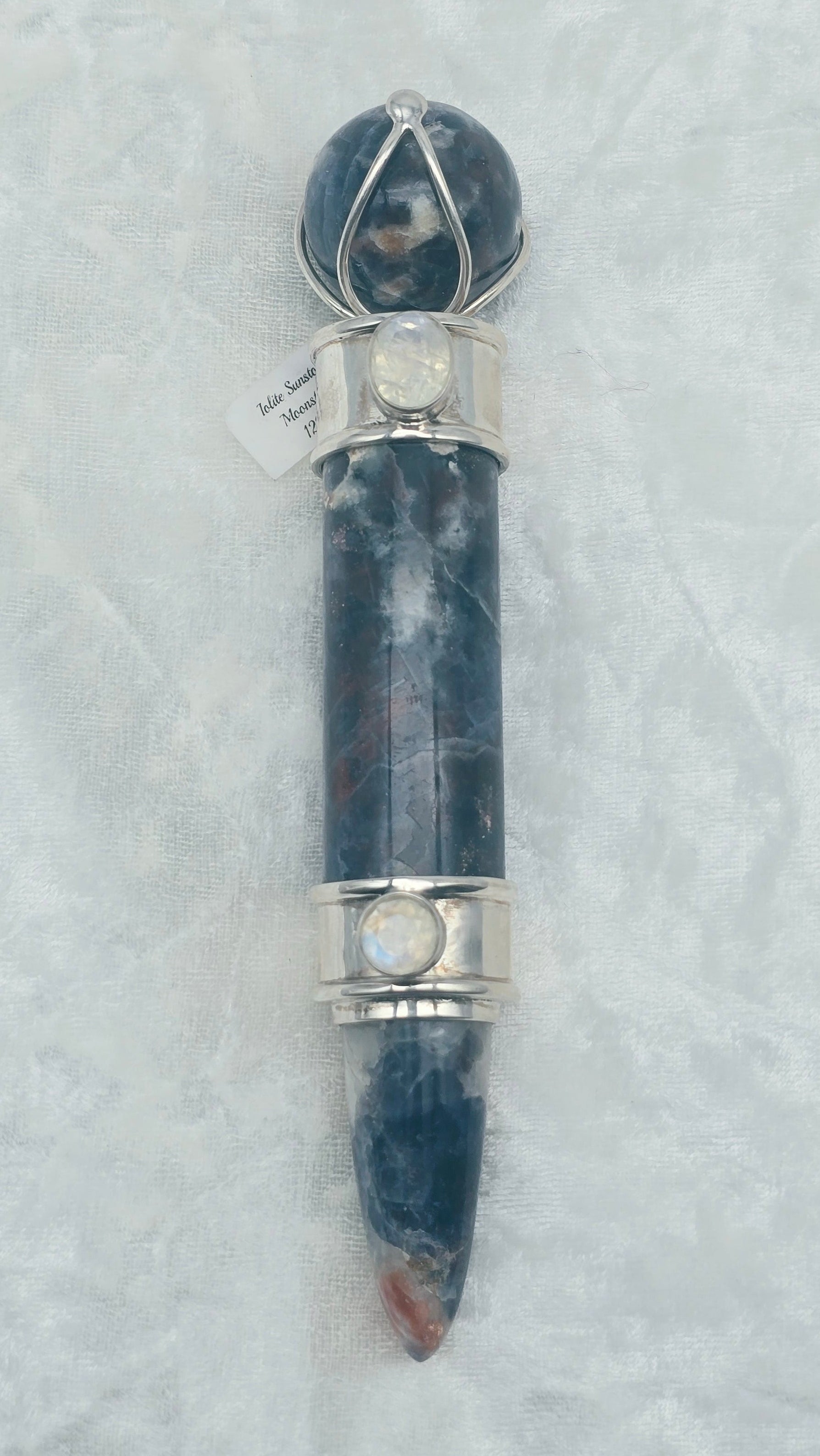 One of a Kind Magic Wand ~ Iolite Sunstone with Moonstone Gemstones for Confidence, Leadership and Enhanced Intuitive Gifts (Copy)