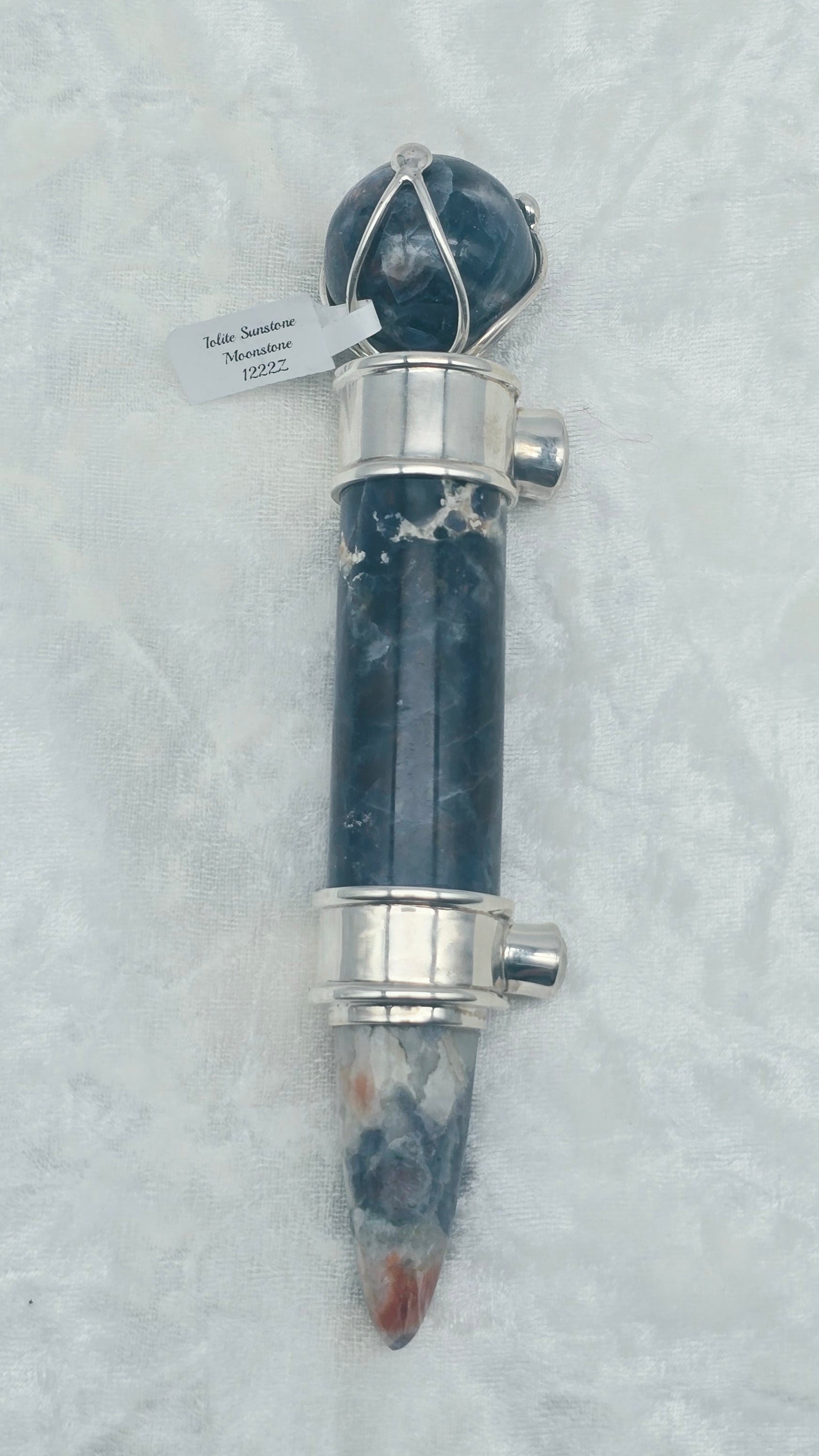 One of a Kind Magic Wand ~ Iolite Sunstone with Moonstone Gemstones for Confidence, Leadership and Enhanced Intuitive Gifts (Copy)