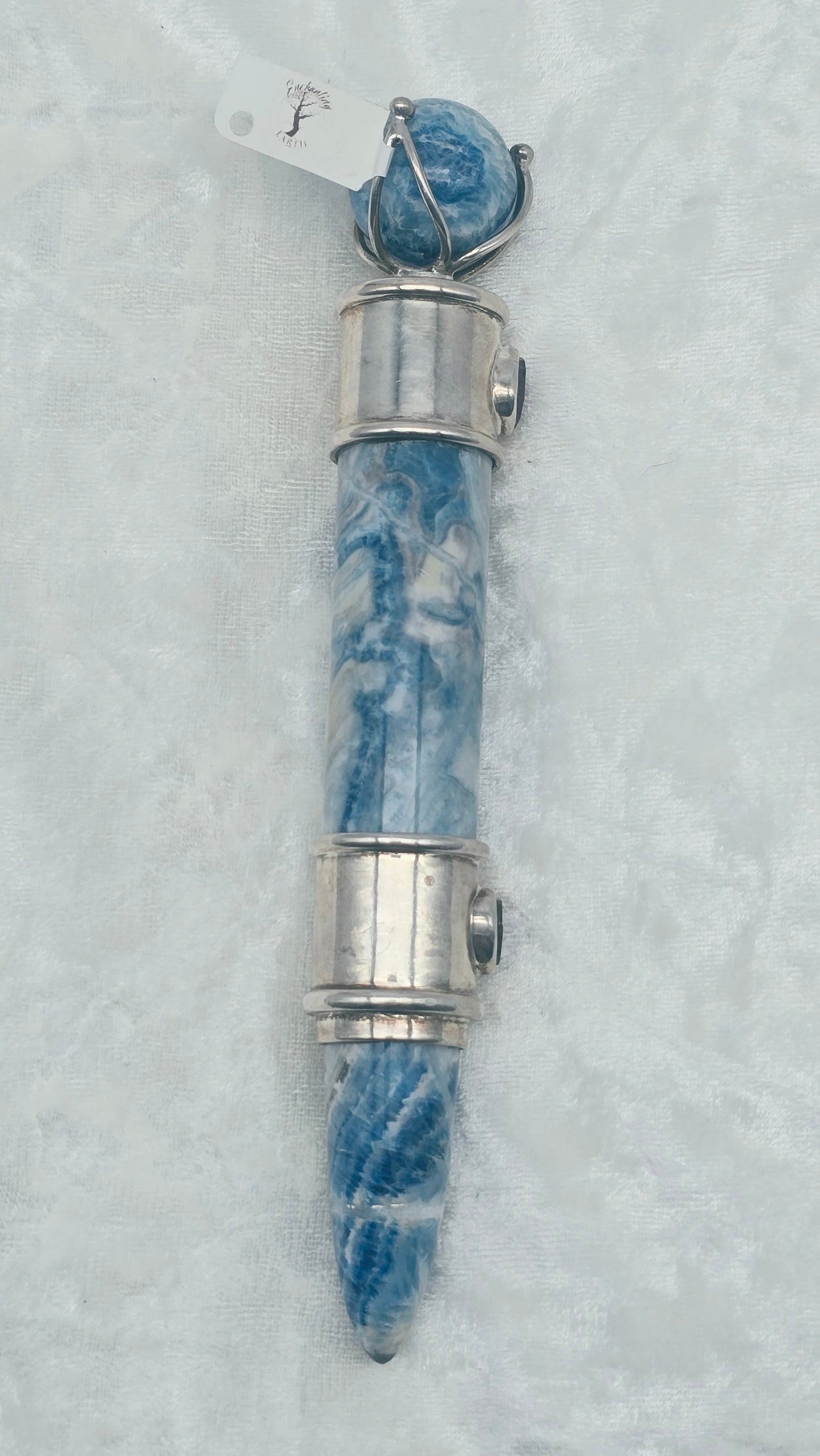 One of a Kind Magic Wand ~ Blue Scheelite & Tourmaline Goddess Wand for Peace of Mind and Sleep
