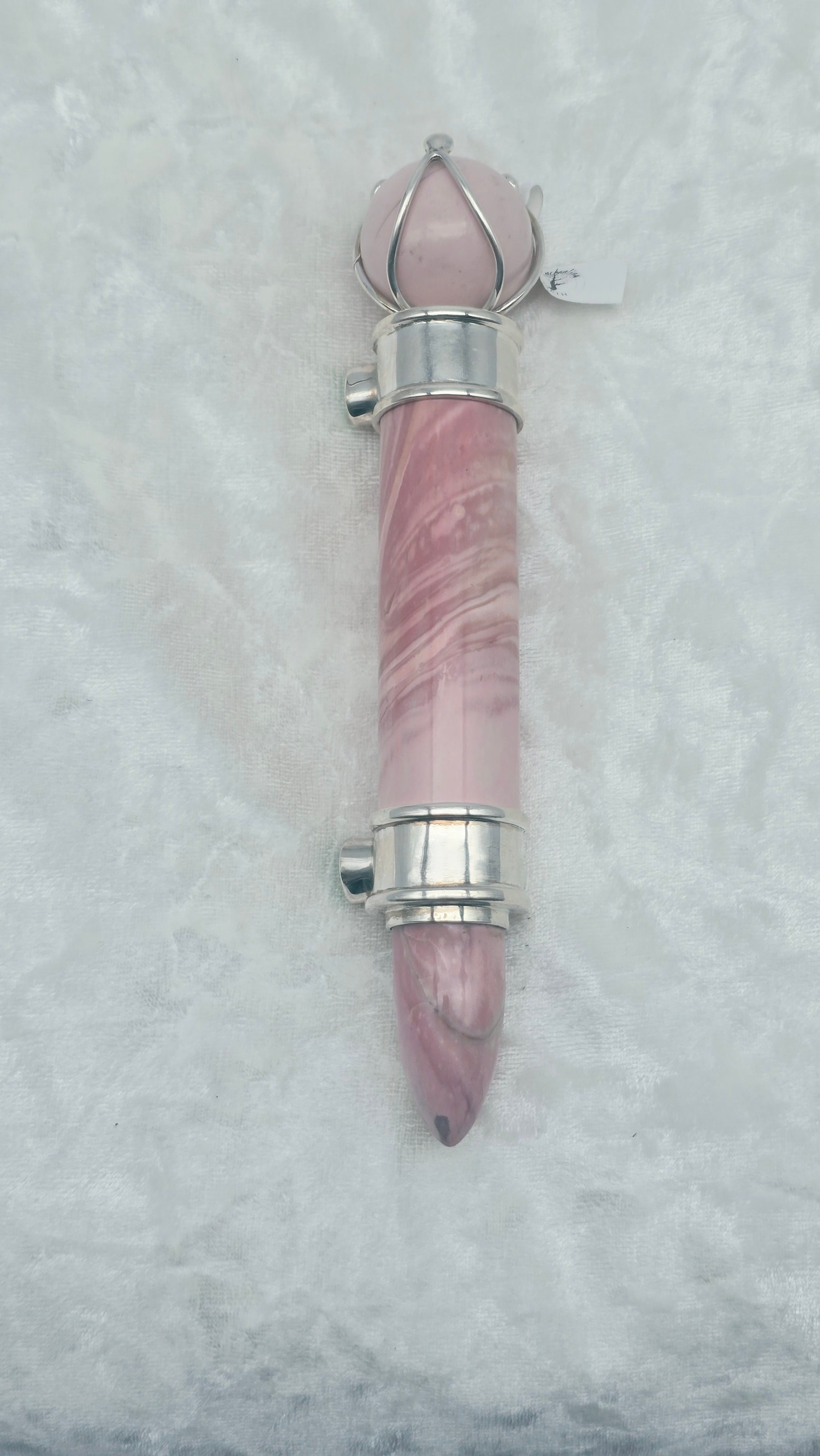 One of a Kind Magic Wand ~ Pink Opal Wand with Peridot Gemstones for Compassion, Forgiveness and Profound Heart Healing