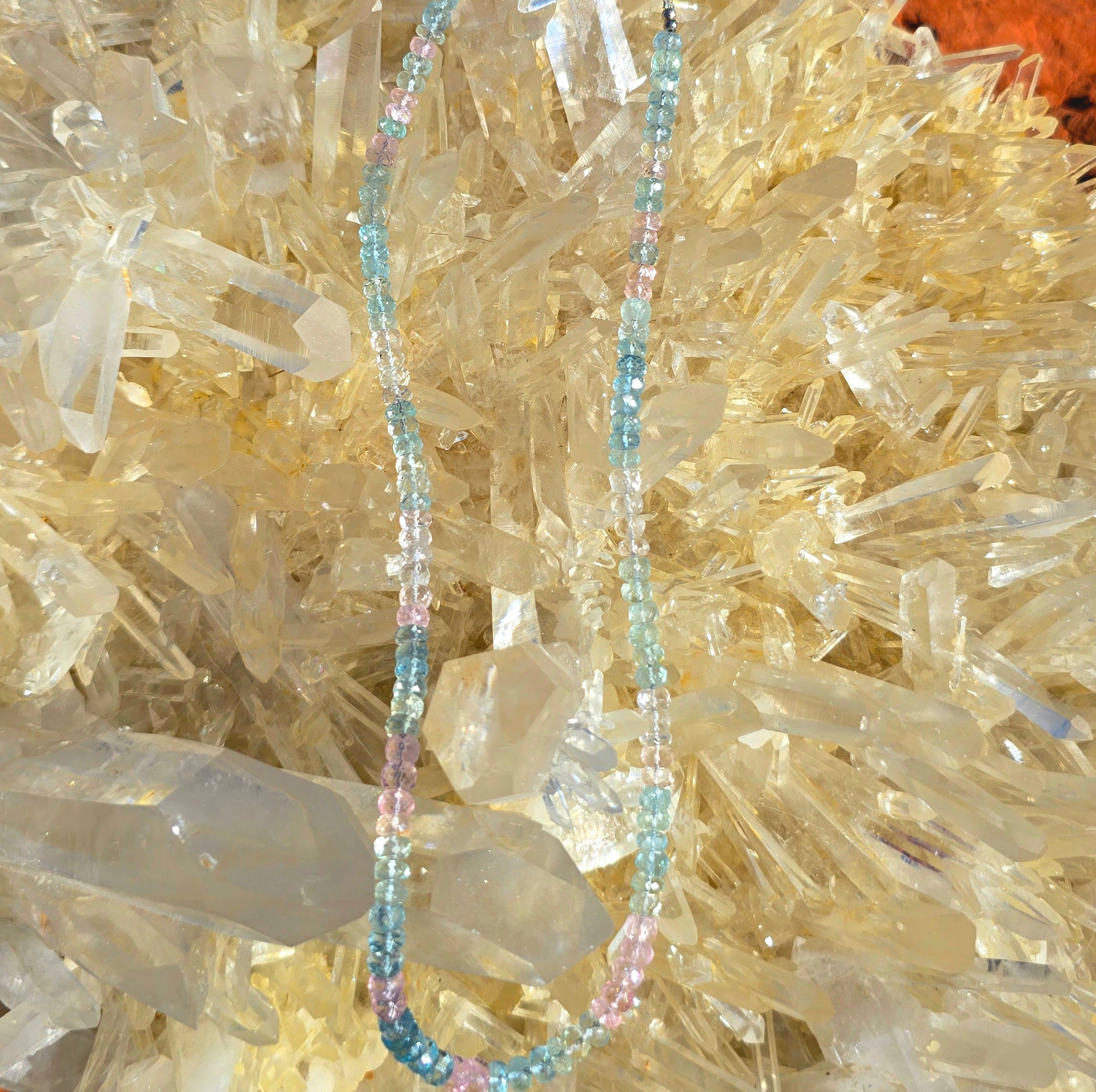 Collector's Charm Holiday Set | Aquamarine & Morganite Fine Jewelry Collection | Ring Necklace + Luxury 7-Chakra Stone Set