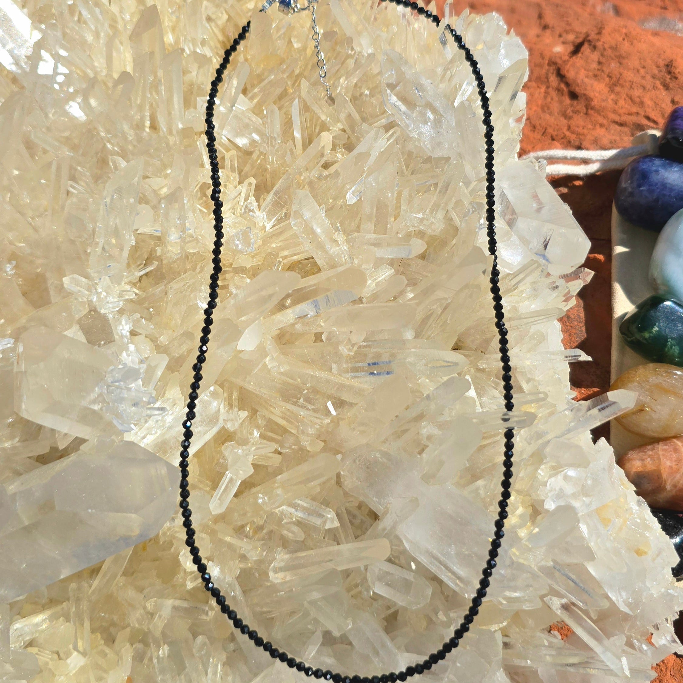 Radiant Ritual Holiday Set | Choker Bracelet Midi Ring + Luxury 7-Chakra Stone Set | Citrine Rose Quartz Amethyst Black Tourmaline