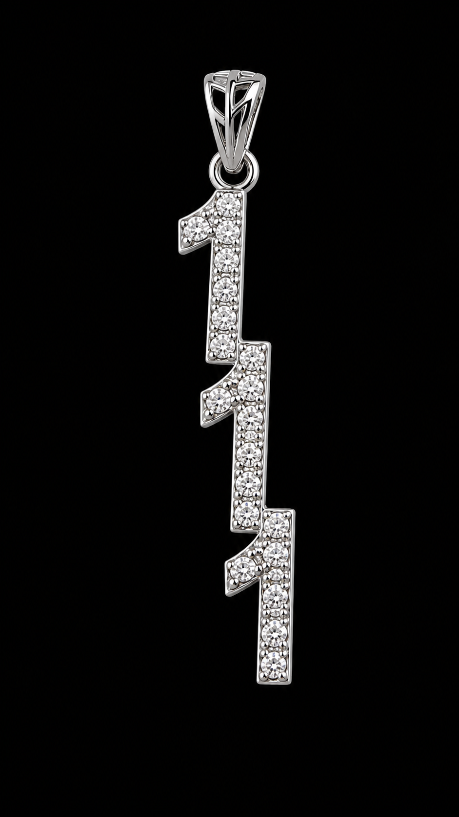 Angel Codes Pendant Moissanite Pavé .925 Silver for Connecting with Angels, Divine Guidance, Manifestation and Protection